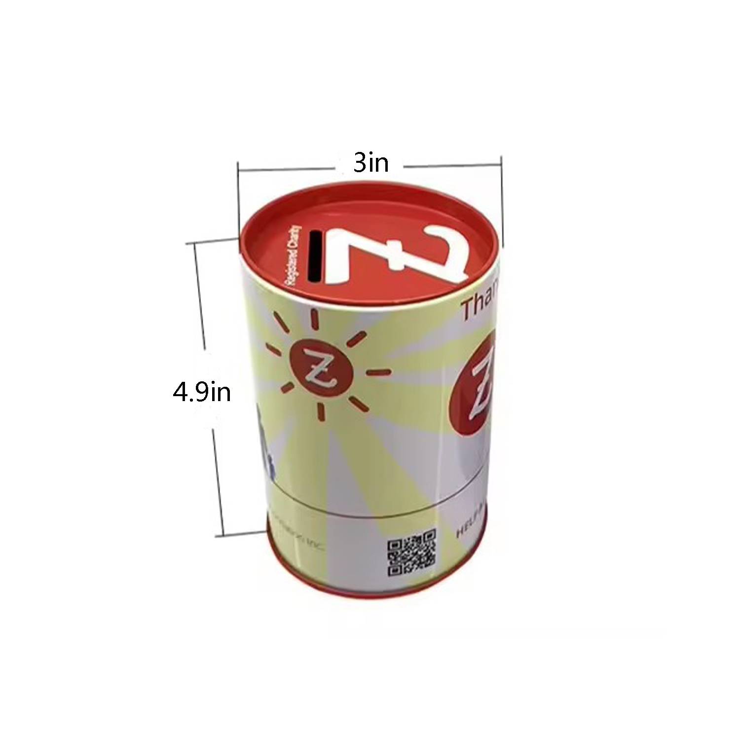 Round Metal Coin Can Tinplate Piggy Bank 2