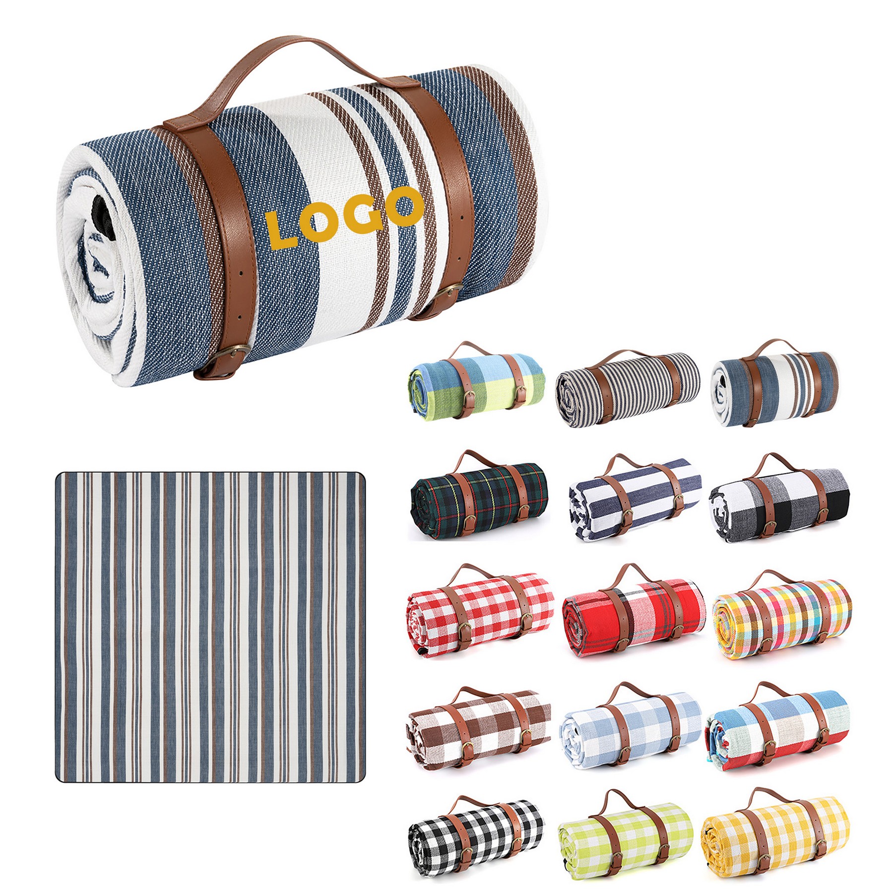 Acrylic Leather Strap Picnic Mat