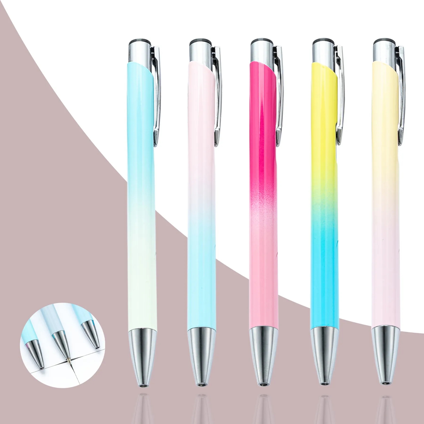Gradient Color Metal Advertising Click Ballpoint Pen 7
