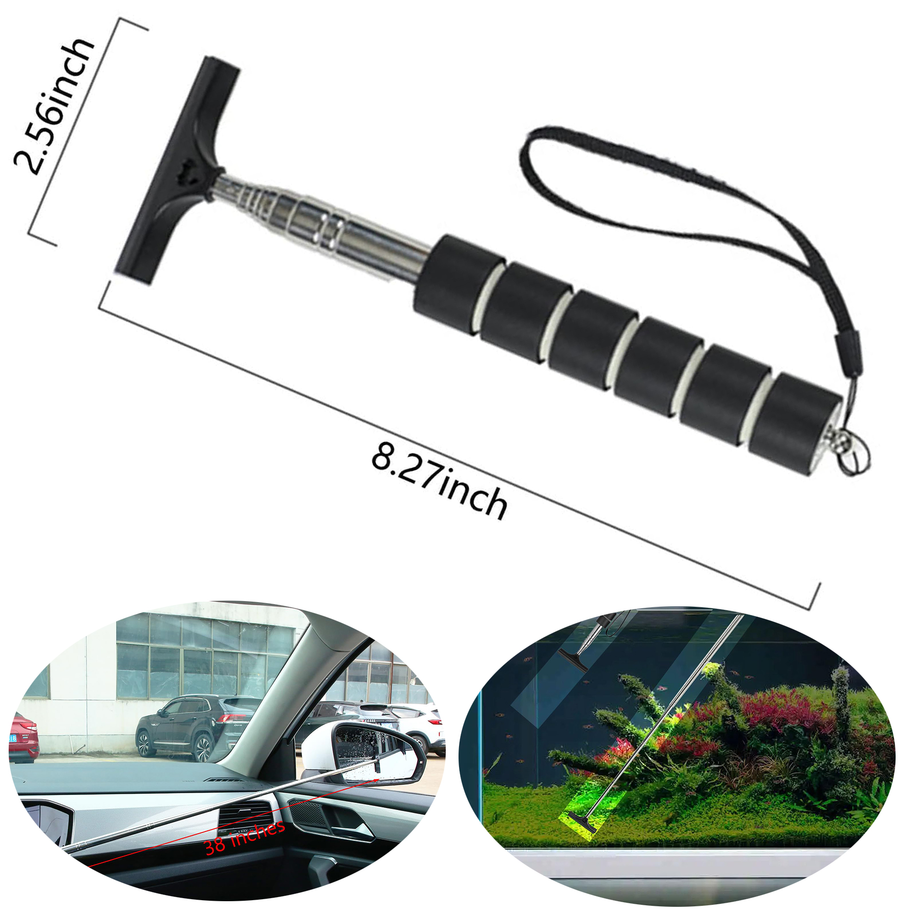 small Retractable car side mirror squeegee 2