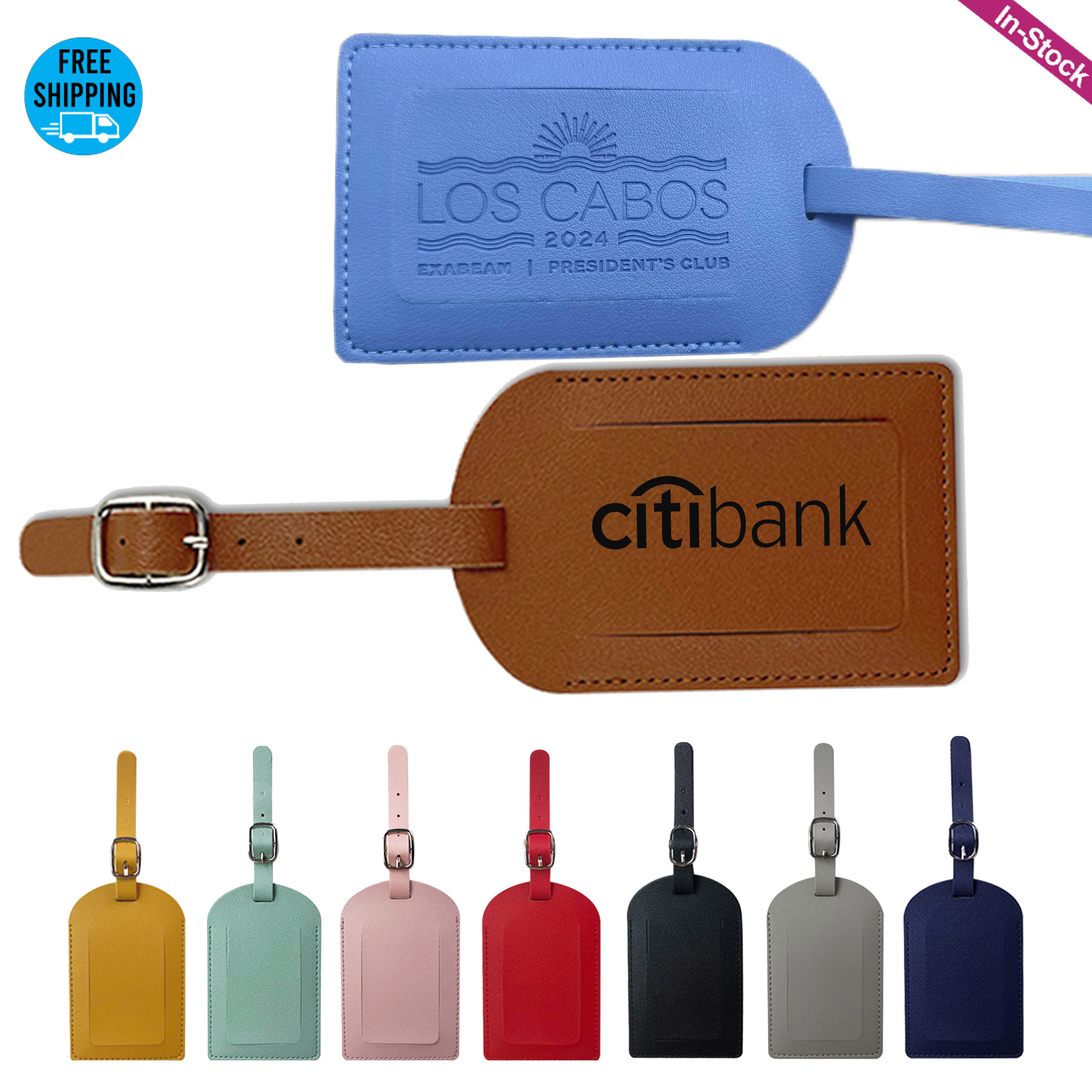 Debossed PU Leather Luggage Bag Tags 7