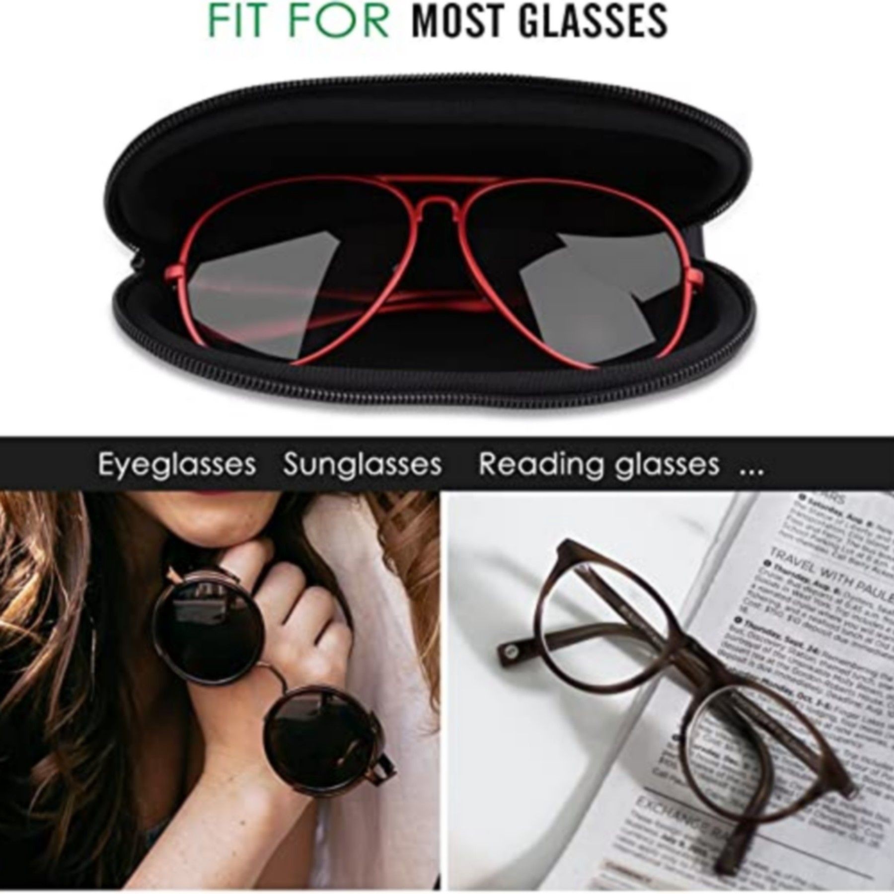 Neoprene Zipper Sunglasses Soft Case With Belt Clip 5