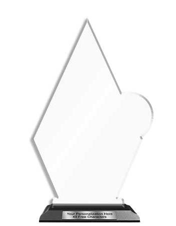 Blank Acrylic Trophy: 6" Quasar with Wood Base. 2