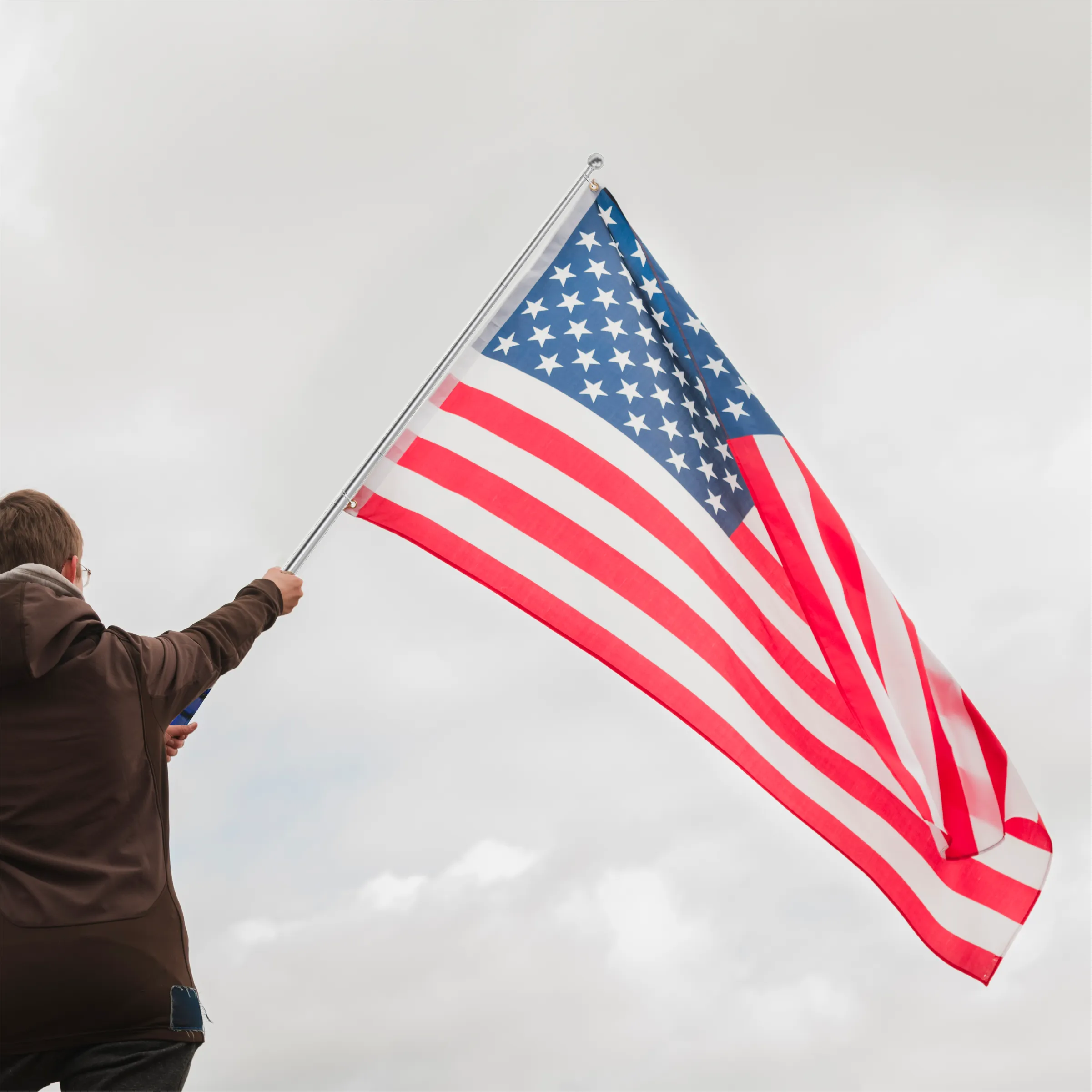 5' Hand Held Telescopic Flagpole - Retractable Pole 4