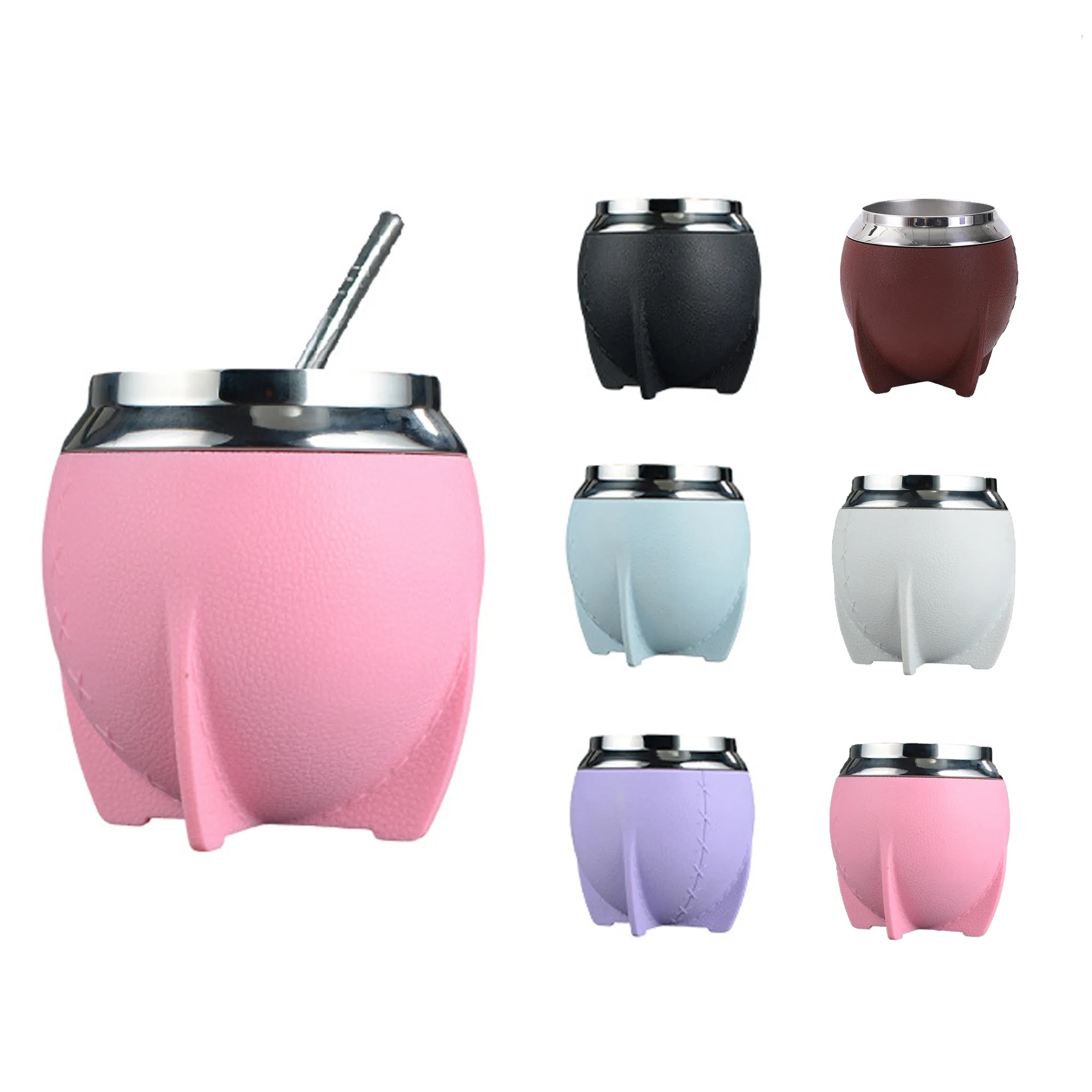 9oz Insulated Stainless Steel Mug with Straw 4