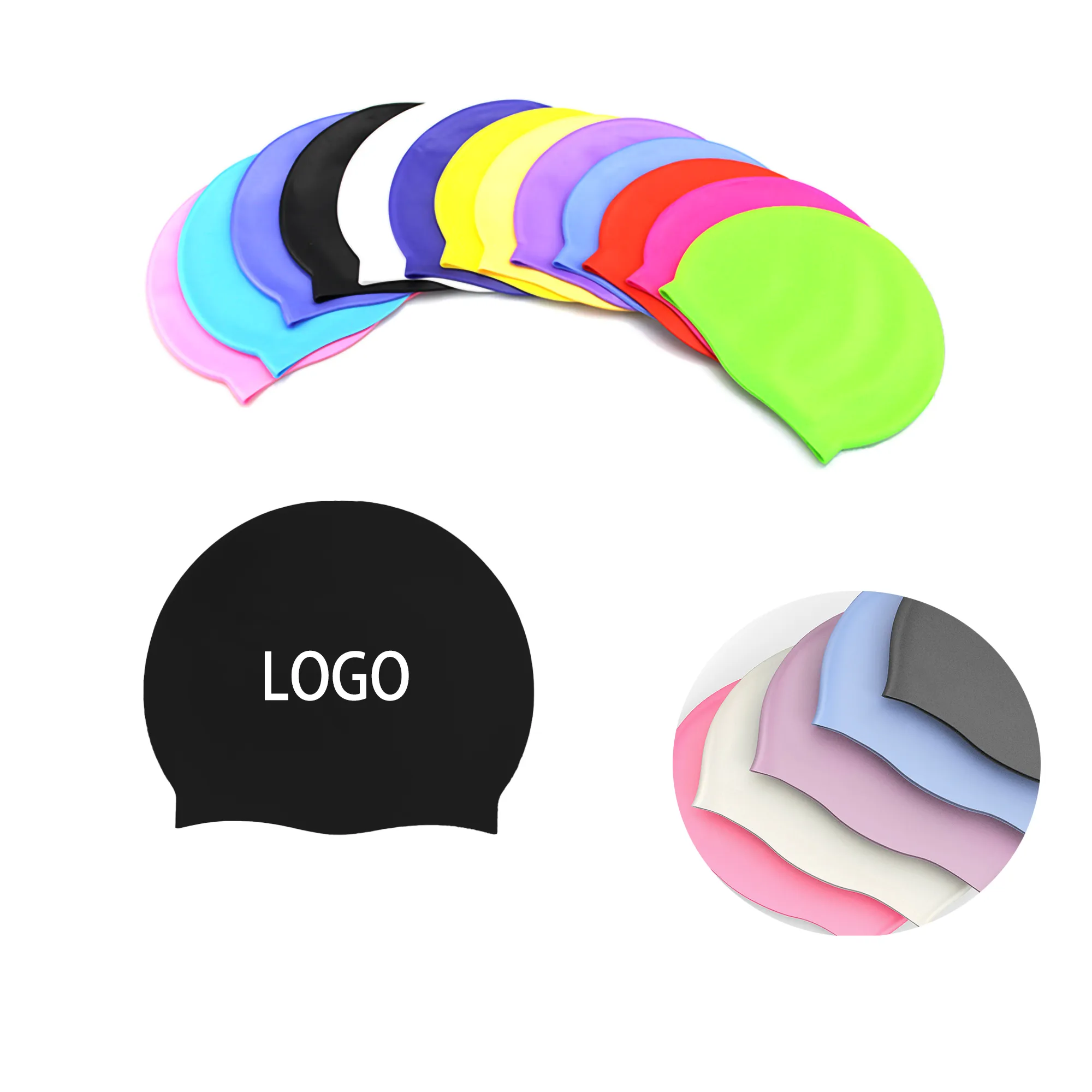 MOQ 100PCS Silicone Swimming Cap 2