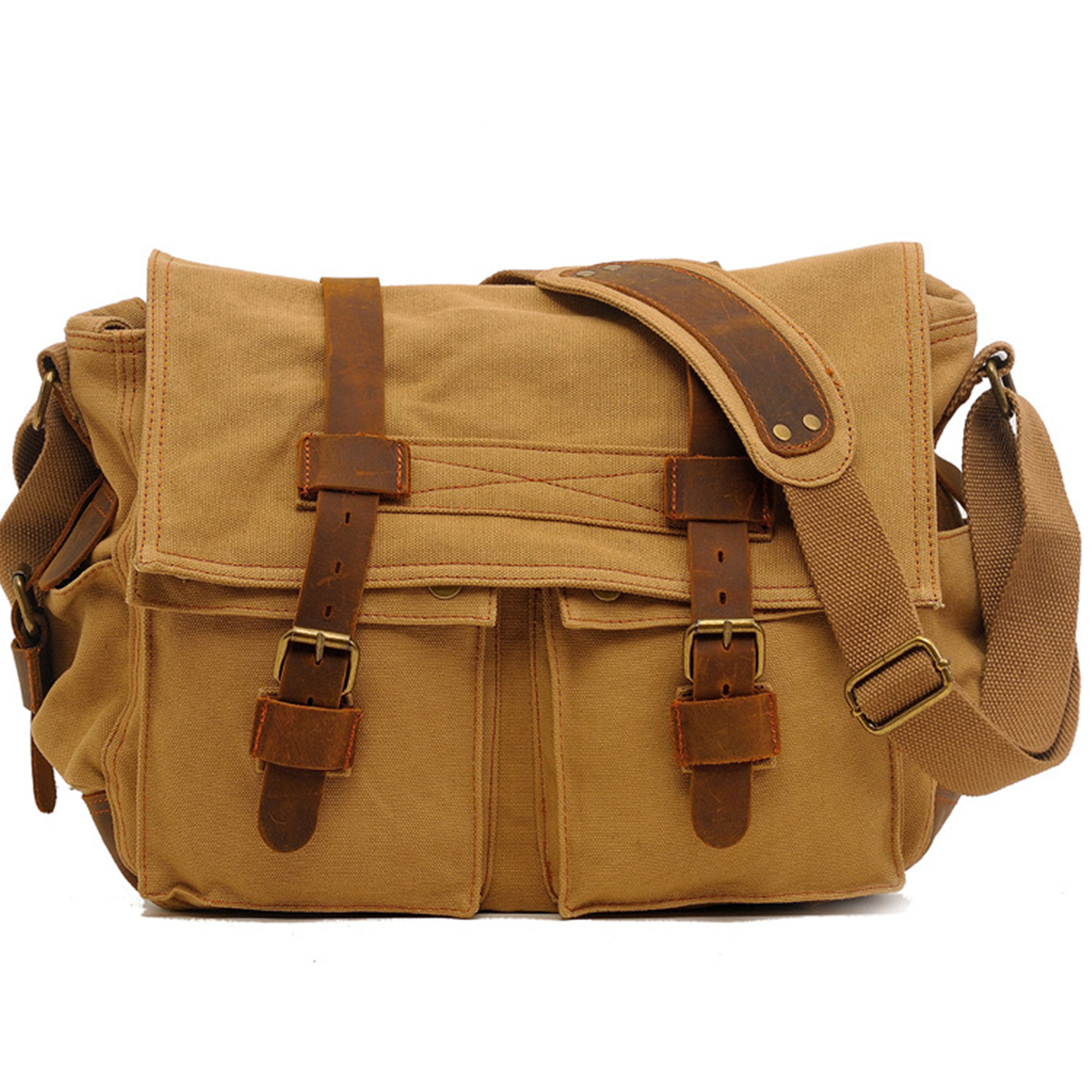 Leather Canvas Shoulder Bag 6