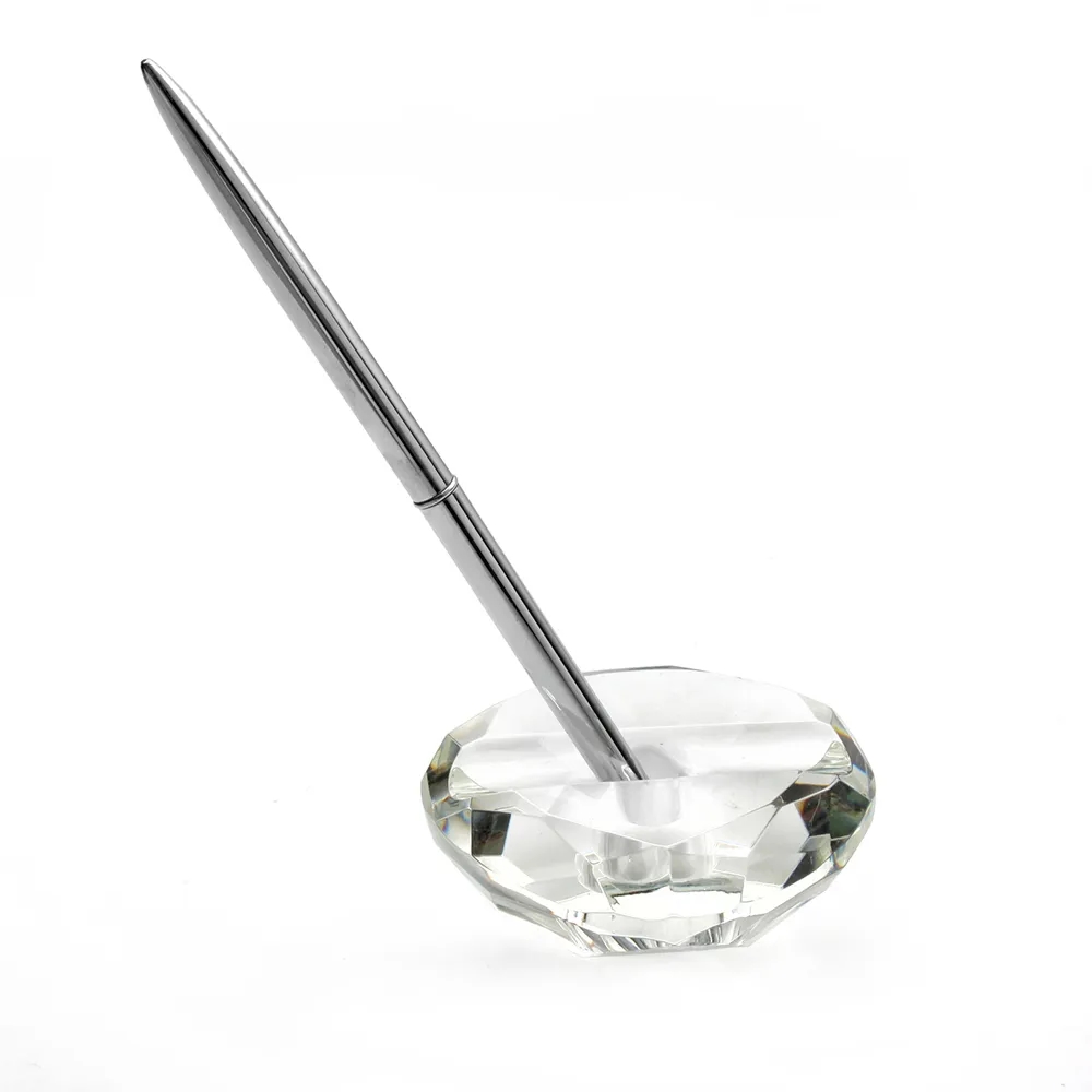 Crystal Wedding Pen Stand Paperweight - Heart 6