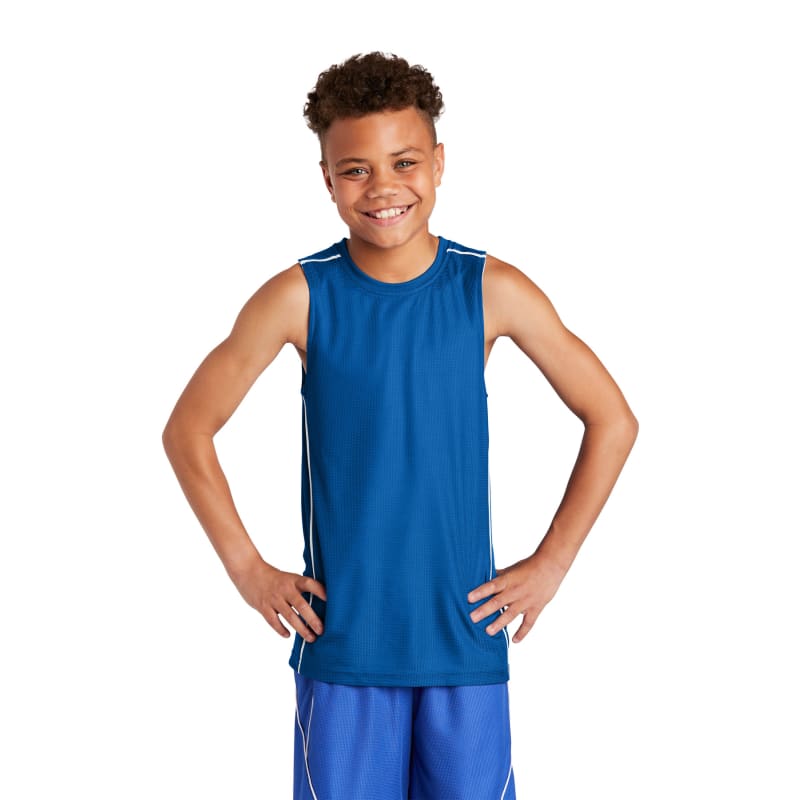 Sport-Tek Youth PosiCharge Mesh Reversible Sleeveless Tee. 15