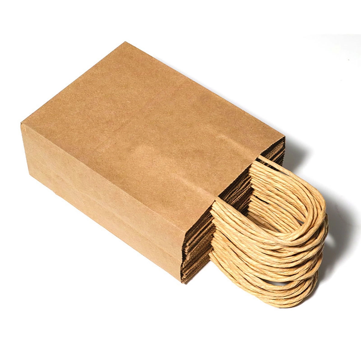 Recycled Natural Kraft Paper Shopping Bag Custom Size 4