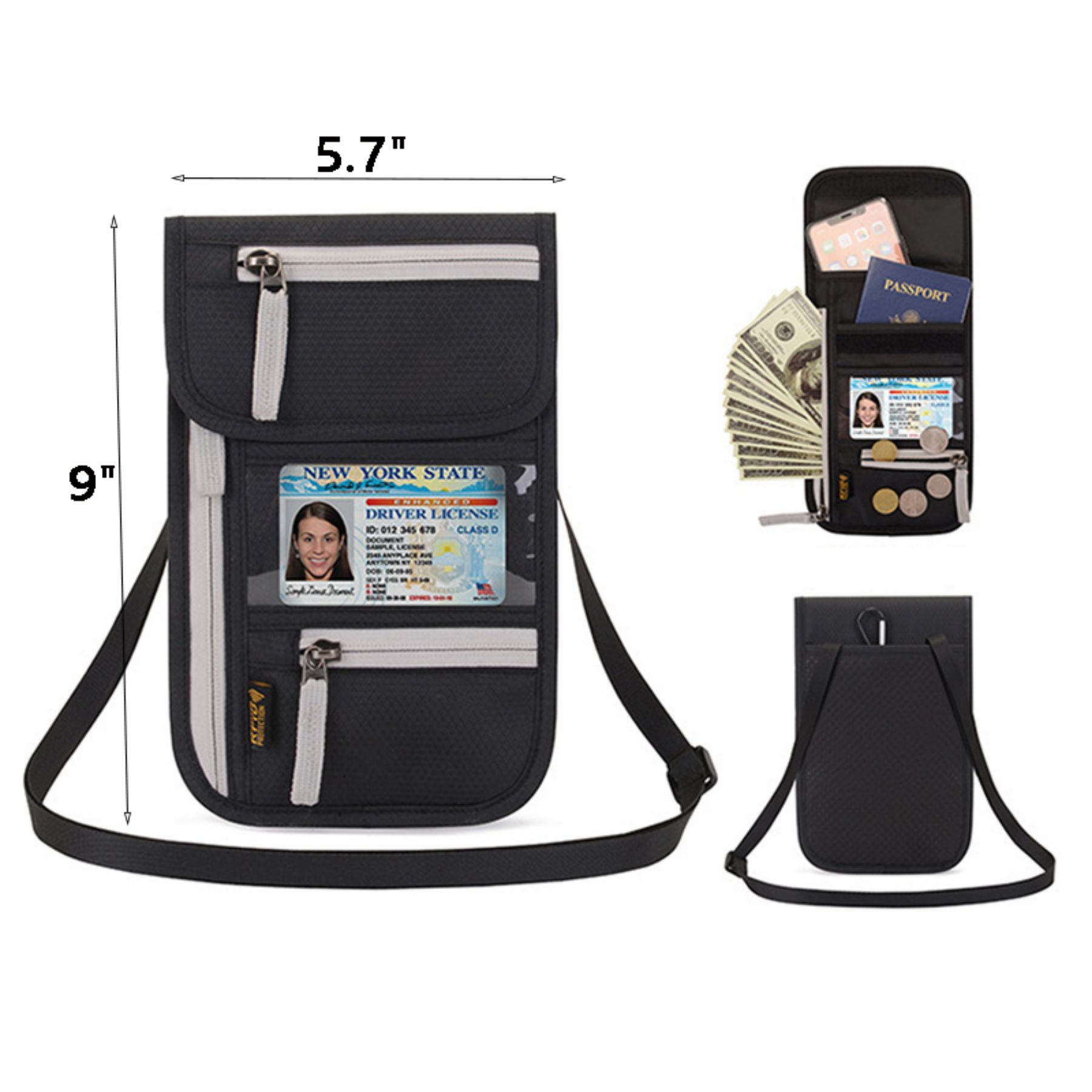 RFID Blocking Travel Neck Wallet 3