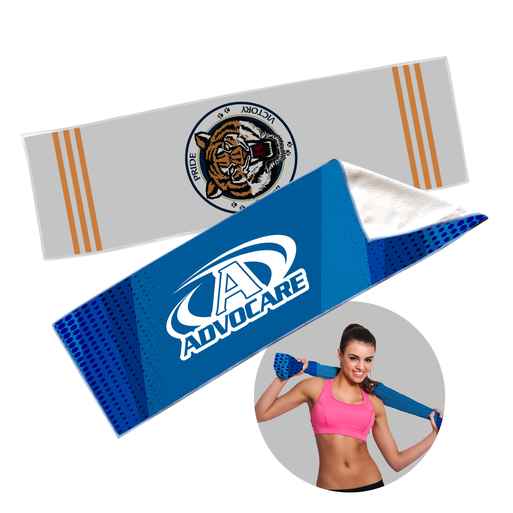 Free Shipping Full Color 250gsm Microfiber Sport Towel - 40 x 12 4