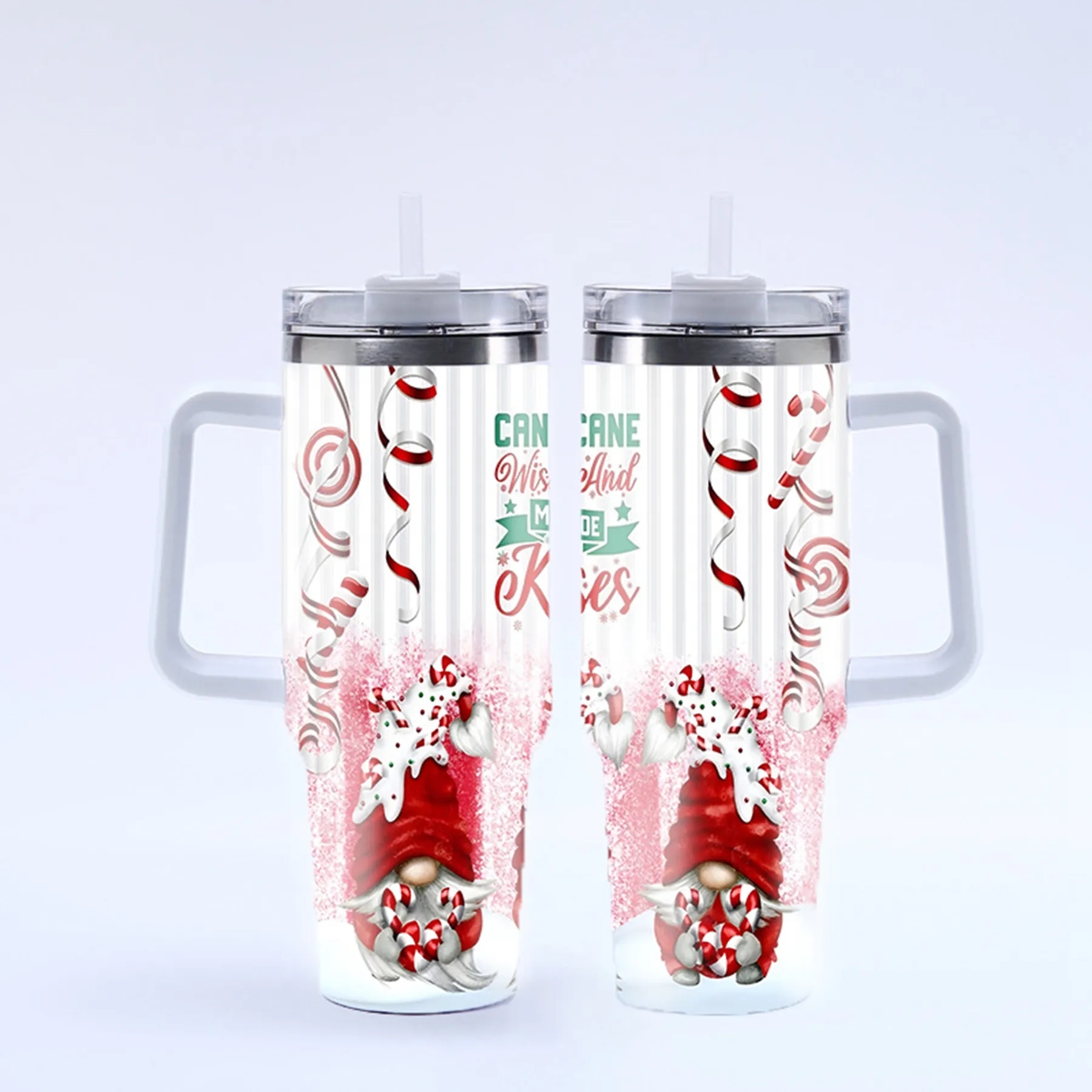 40 Oz. Christmas Theme Vacuum Tumbler with Lid and Straw 47