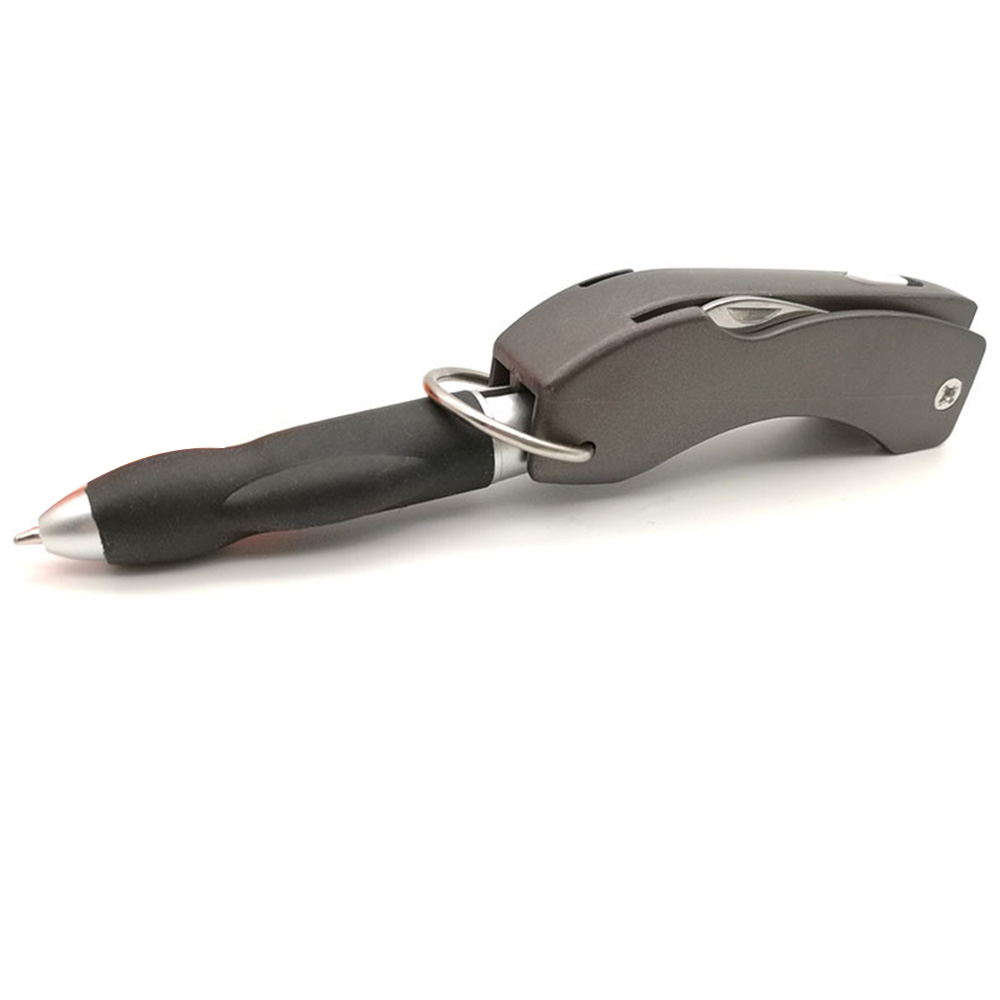 Multifunctional ballpoint pen with knife bottle opener led flashlight key ring 9