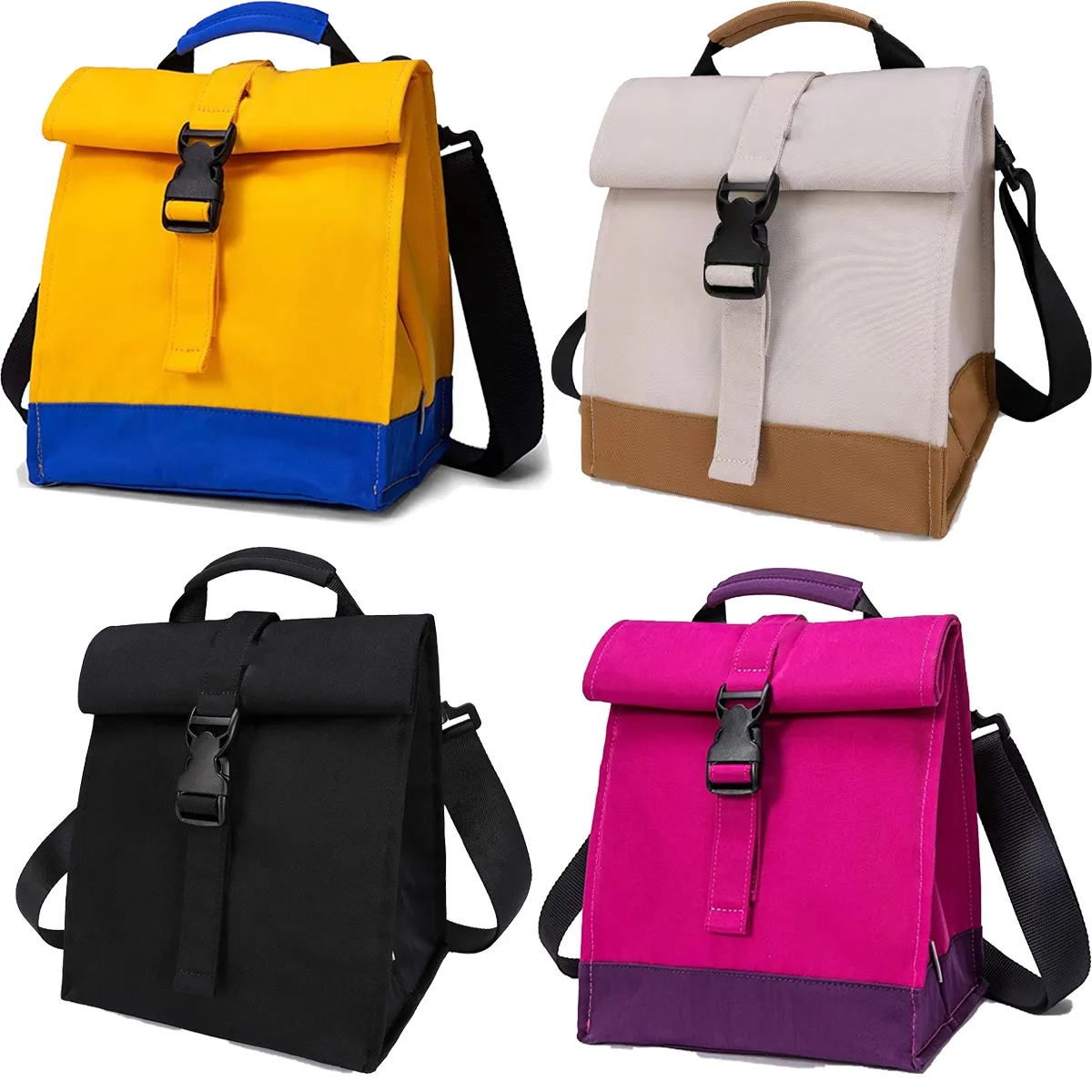 Roll top Reusable Thermal Picnic Food Insulated Lunch Bag 4