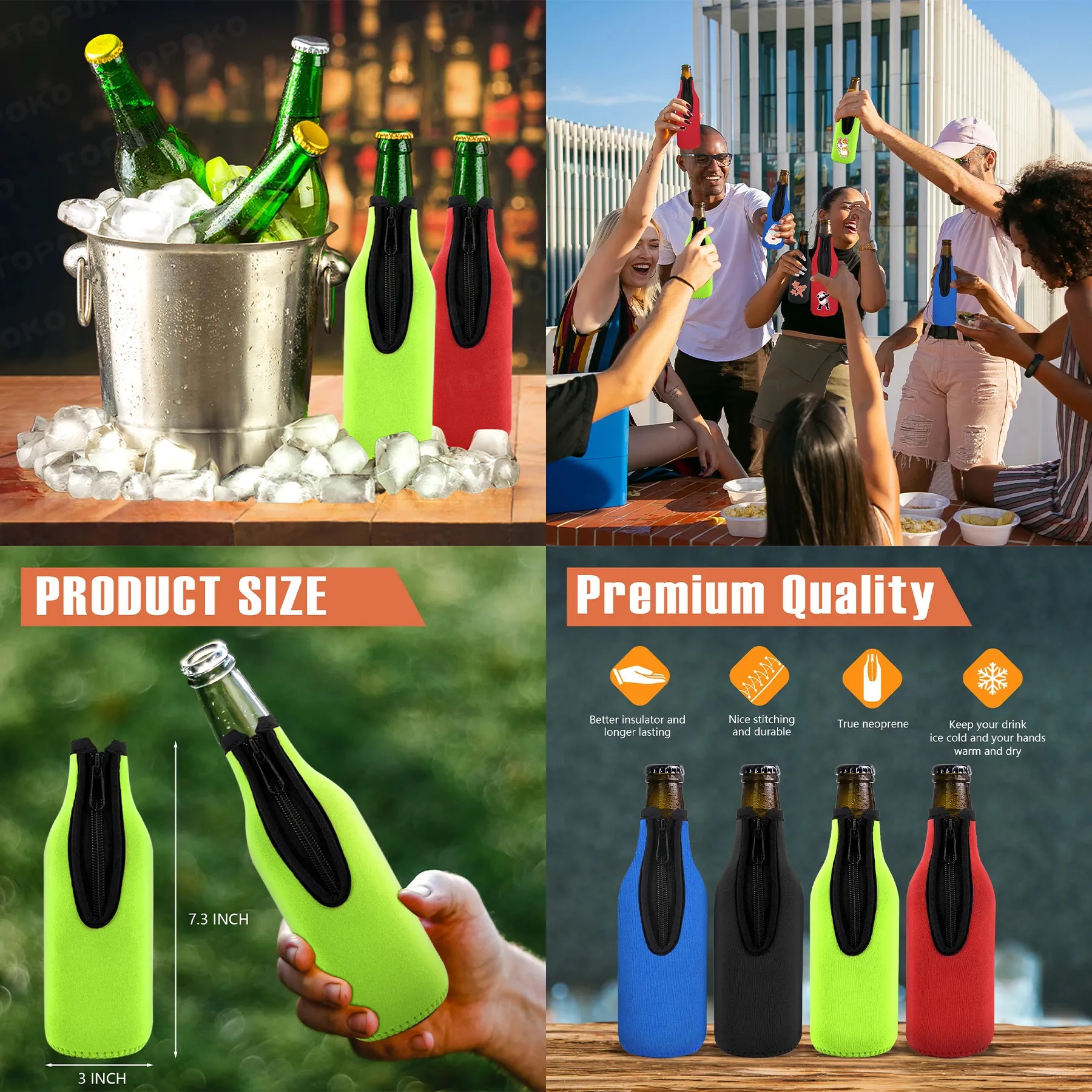 Beer Bottle Insulator Sleeve, custom koozie with logo imprint 3