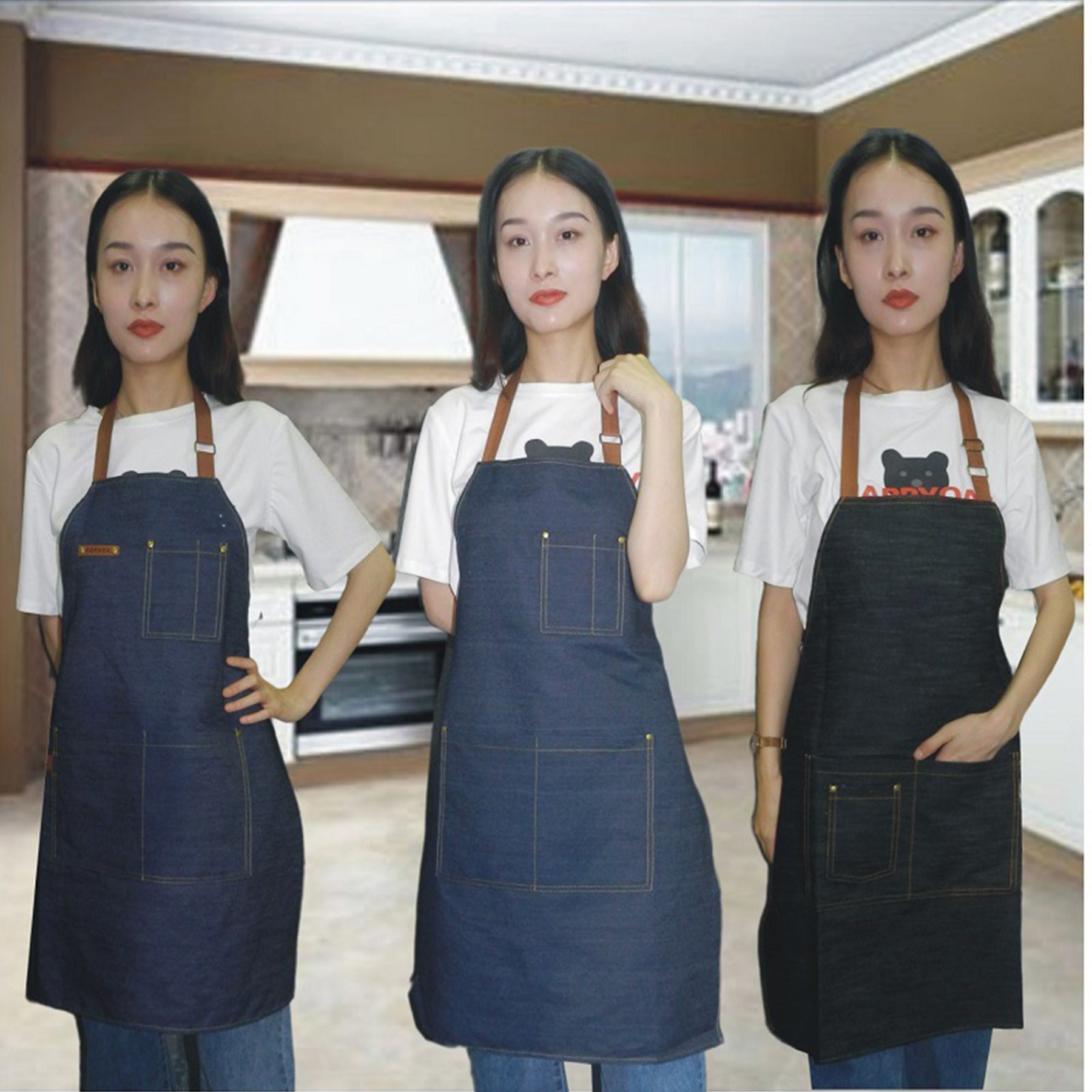 Kitchen Bibbed Denim Apron 2