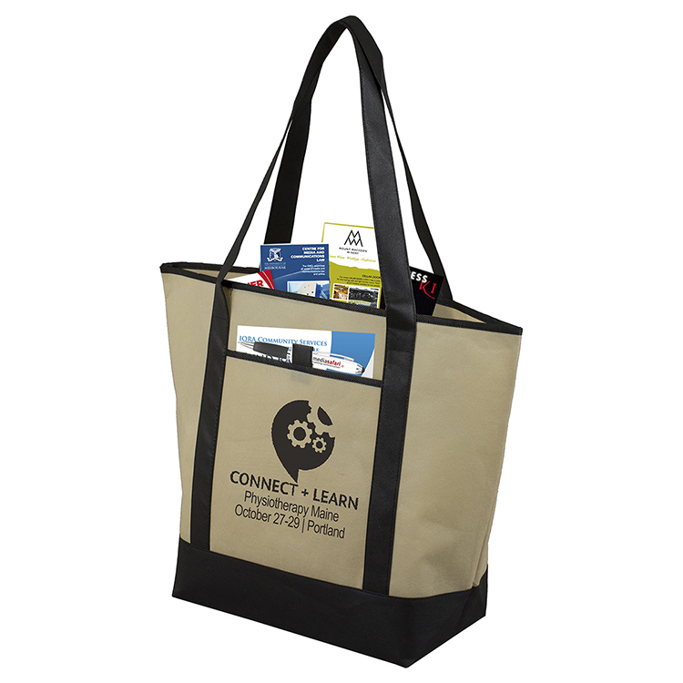 17-1/2"W x 13-1/2"H x 6"Gusset - "The CITY" Convention, Corporate, Travel and Beach Tote Bag 15