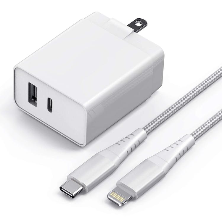 USB-PD Fast Wall Chargers with 6' USB-C to Lightning Cable - White 20W 1