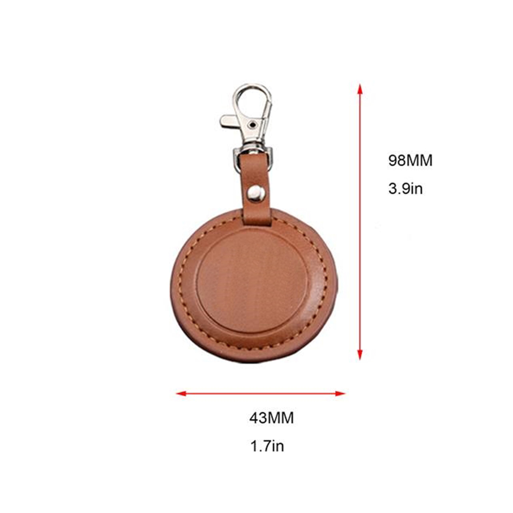 Custom Round PU Leather Keychain 3