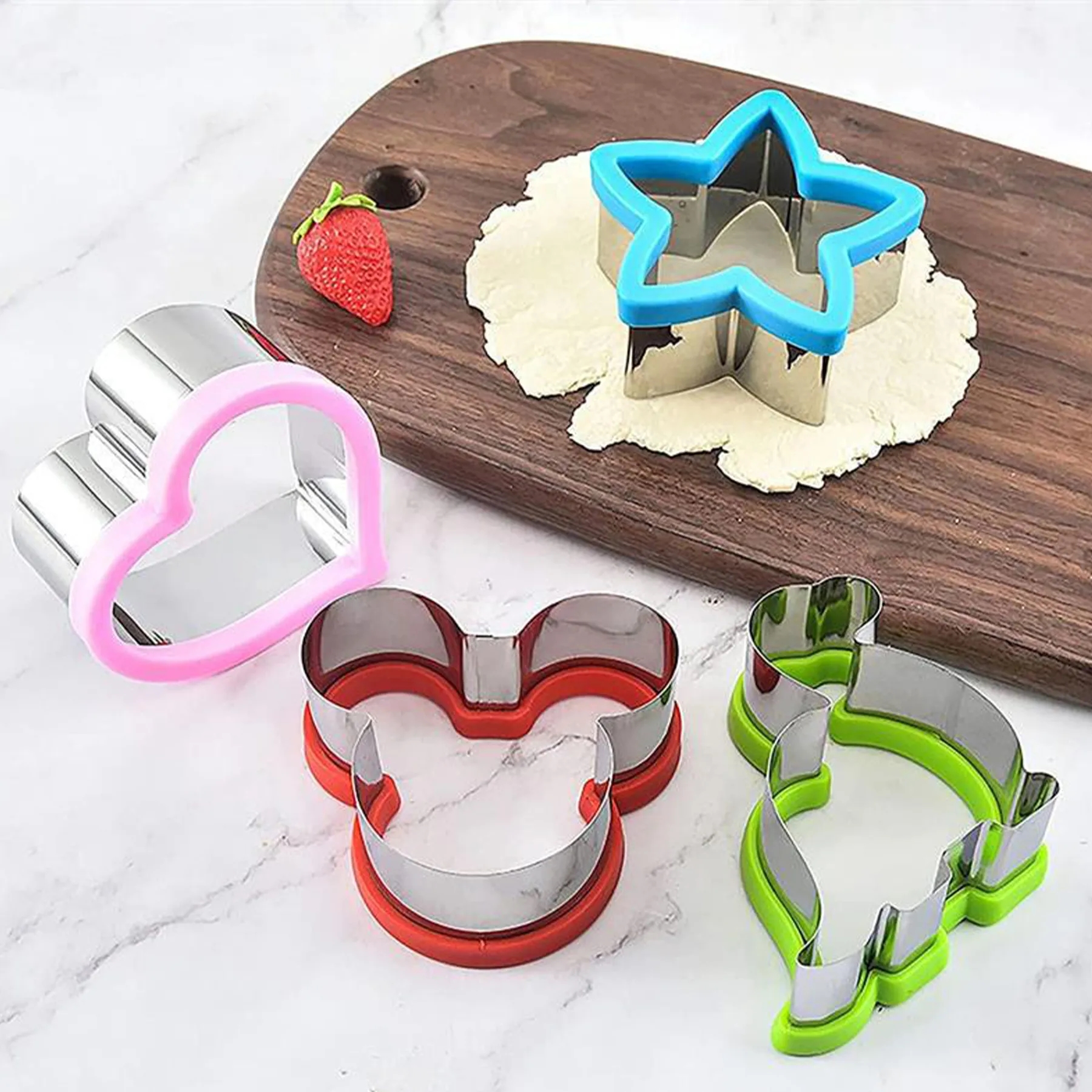 4 Pcs Cookie Cutter Set Cake Biscuit Molds 7