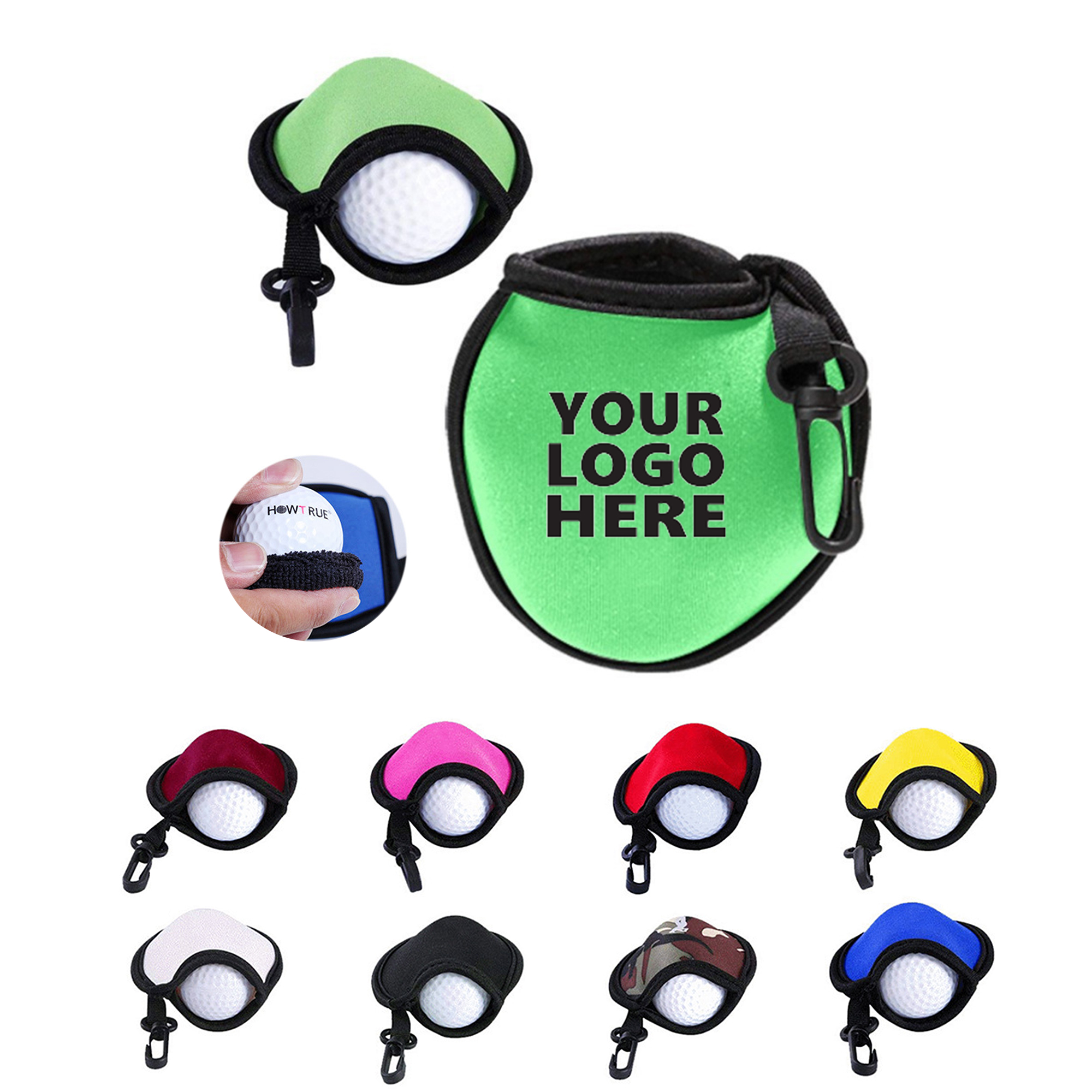 Portable Golf Ball Cleaner Pouch Washer Pocket Bag 1