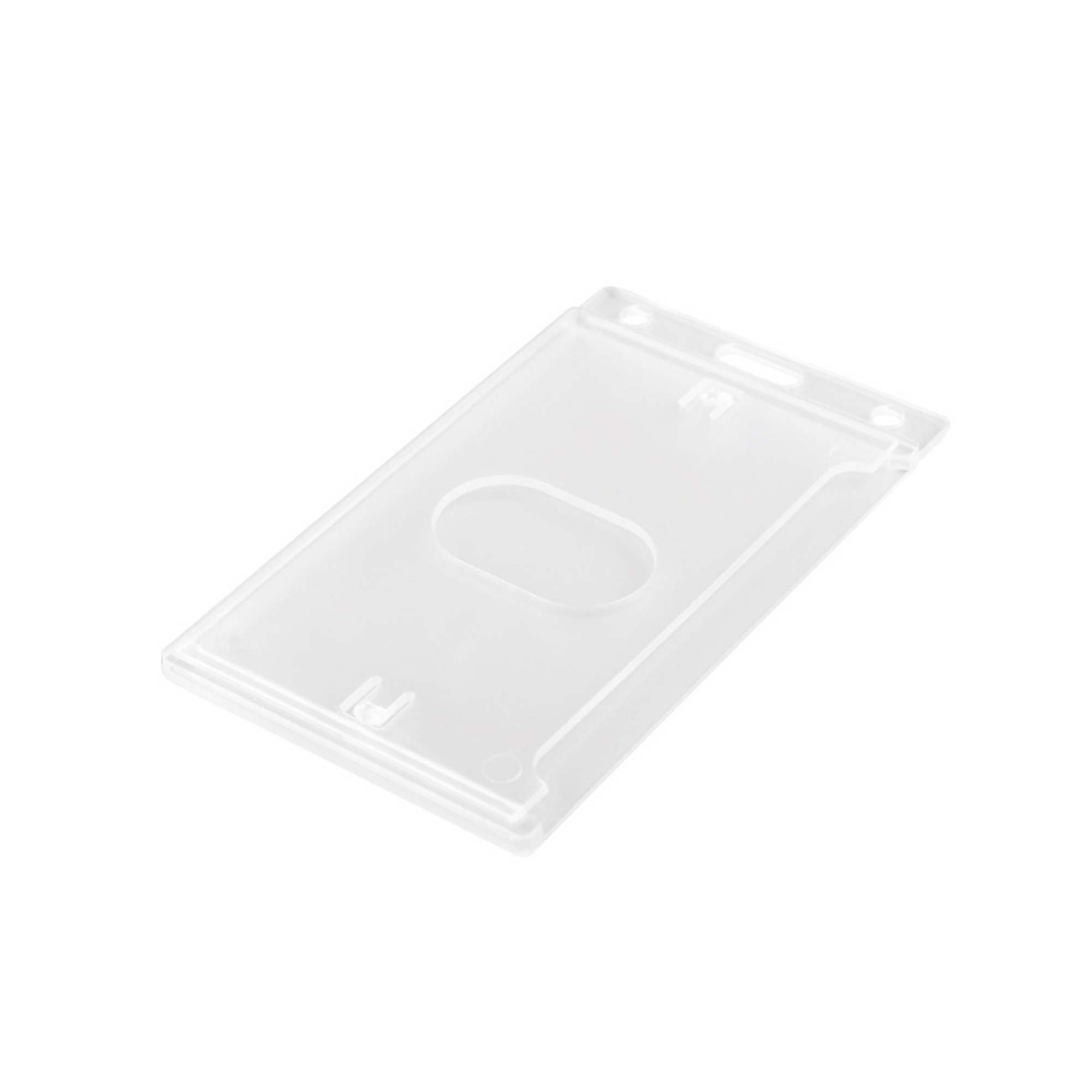Vertical Hard Plastic Identification Card Holder With Thumb Slot 3.6" x 2.7" 2