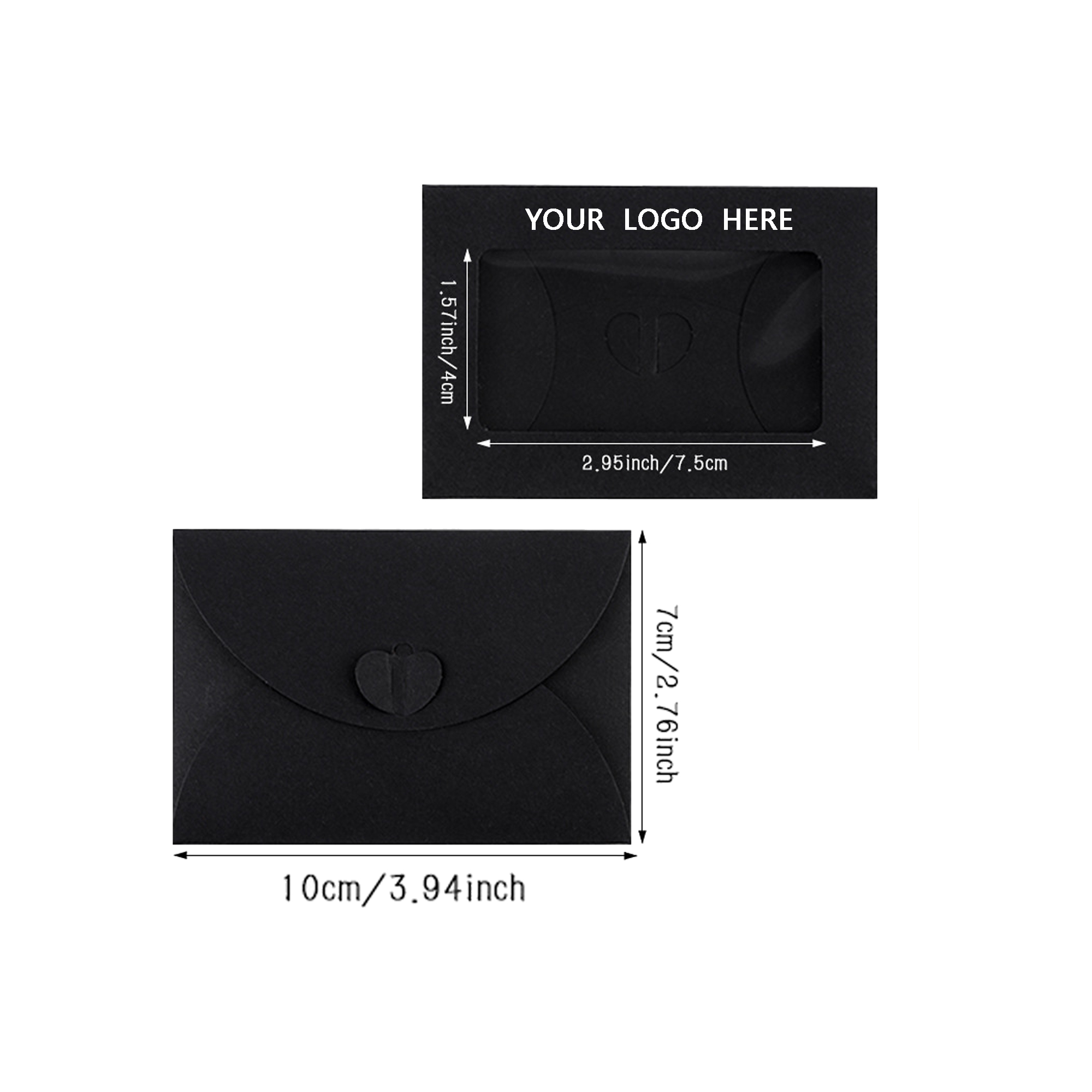 MOQ 50 PCS Mini Kraft Heart Envelope 2