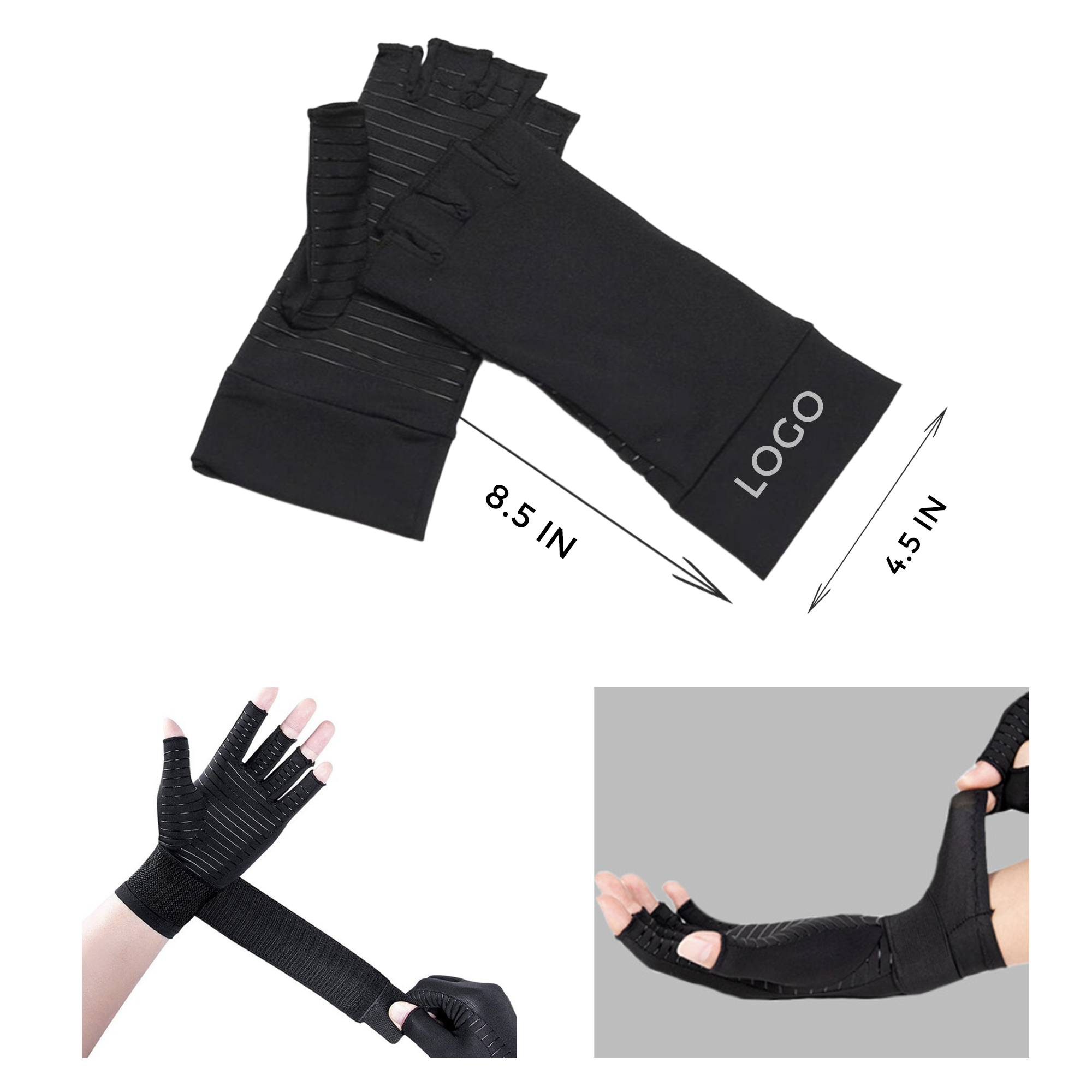 Sensitive Copper Fiber Fingerless Gloves 1