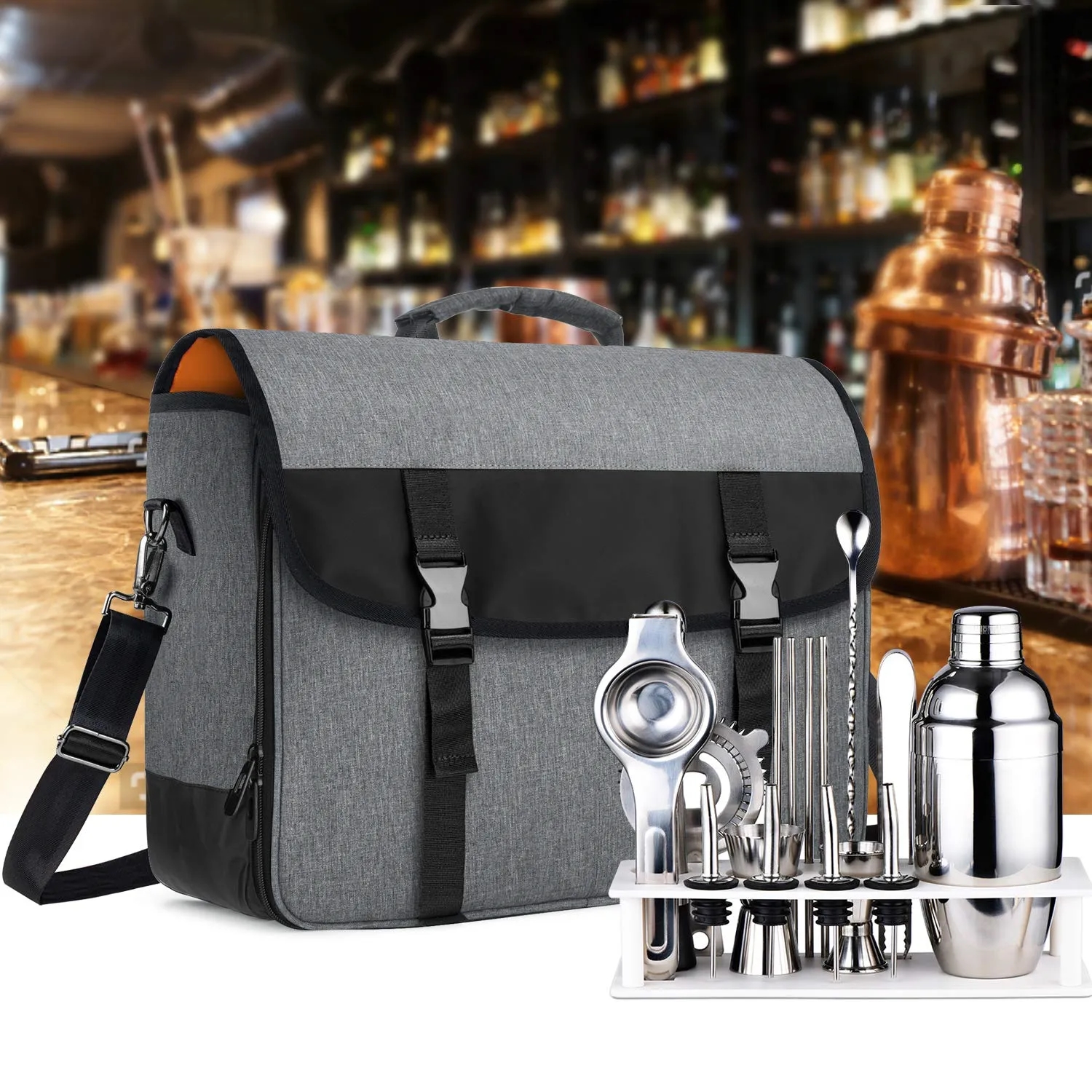 Bartender Kit Travel Bag with Padded Compartments 5