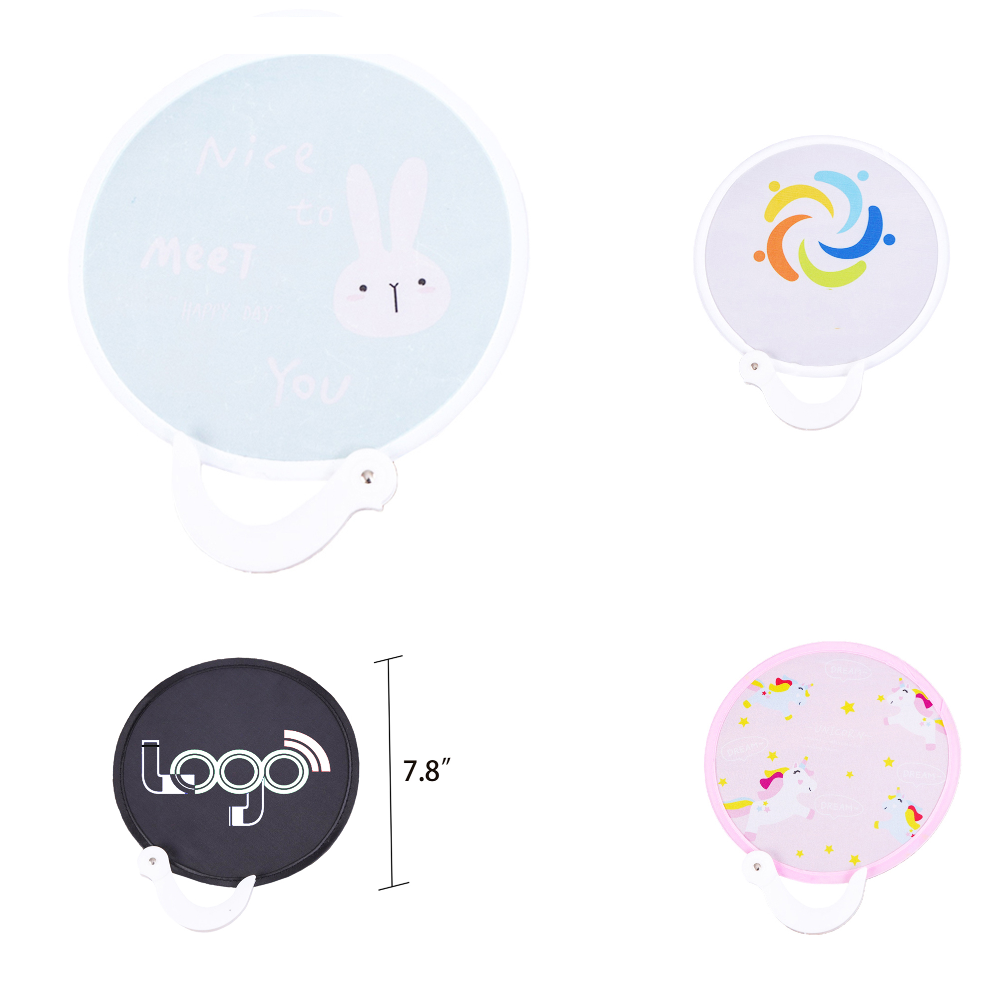 Portable Shrink Folding Cloth Round Fan 2