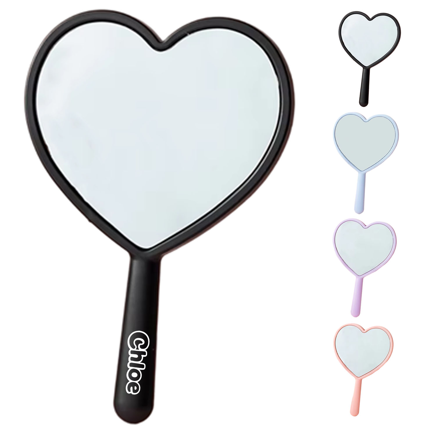 Portable Handheld Heart Shaped Makeup Mirror