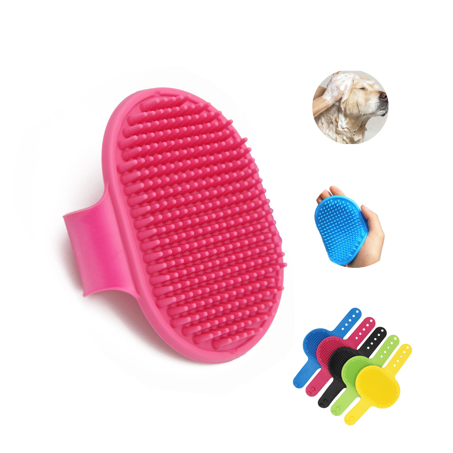 Dog & Cat Ruber Grooming Massage Brush 3