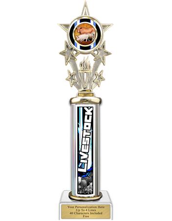 Trophy, 12" Action Matrix Livestock Show Blue 1 co 1