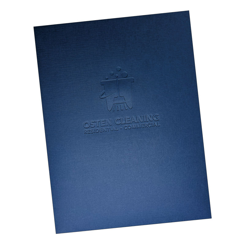 Blind Debossed Linen 2-Pocket Folder 13