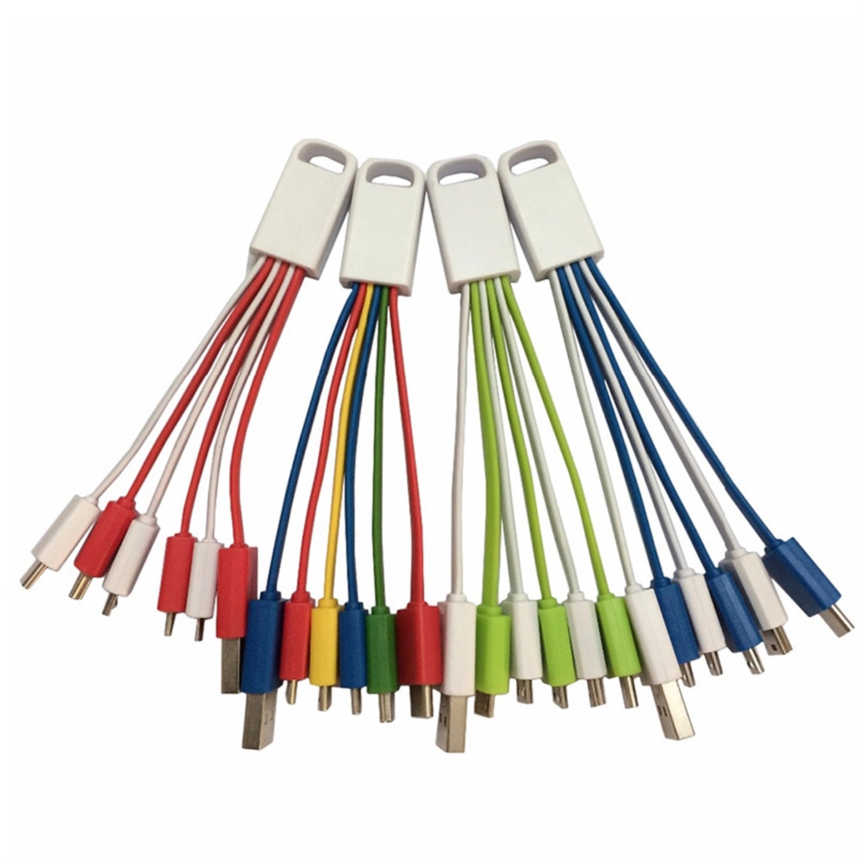 6 In 1 Multi Usb Charging Short Keychain Charger Cord 4