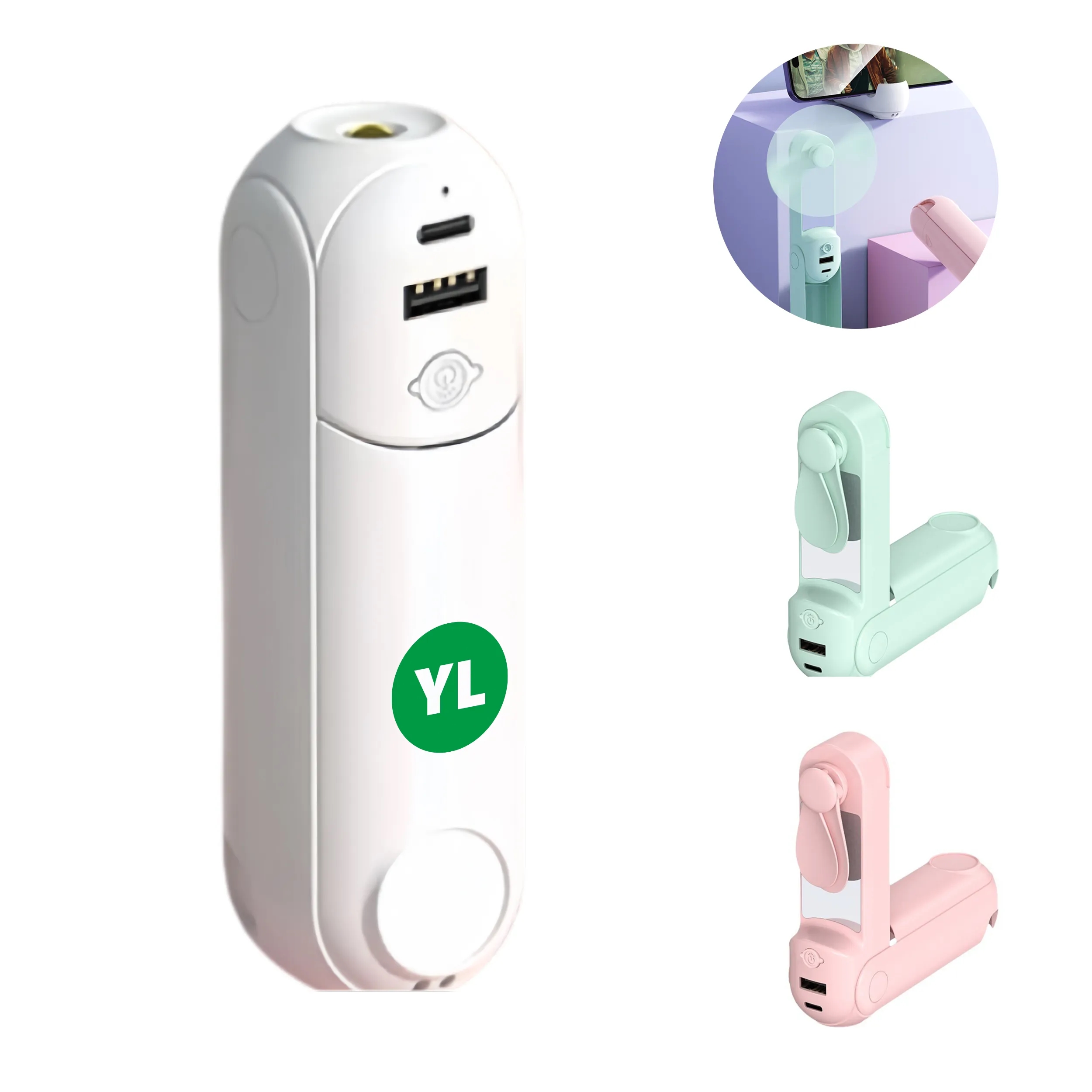 Mini fan night light & charger 2
