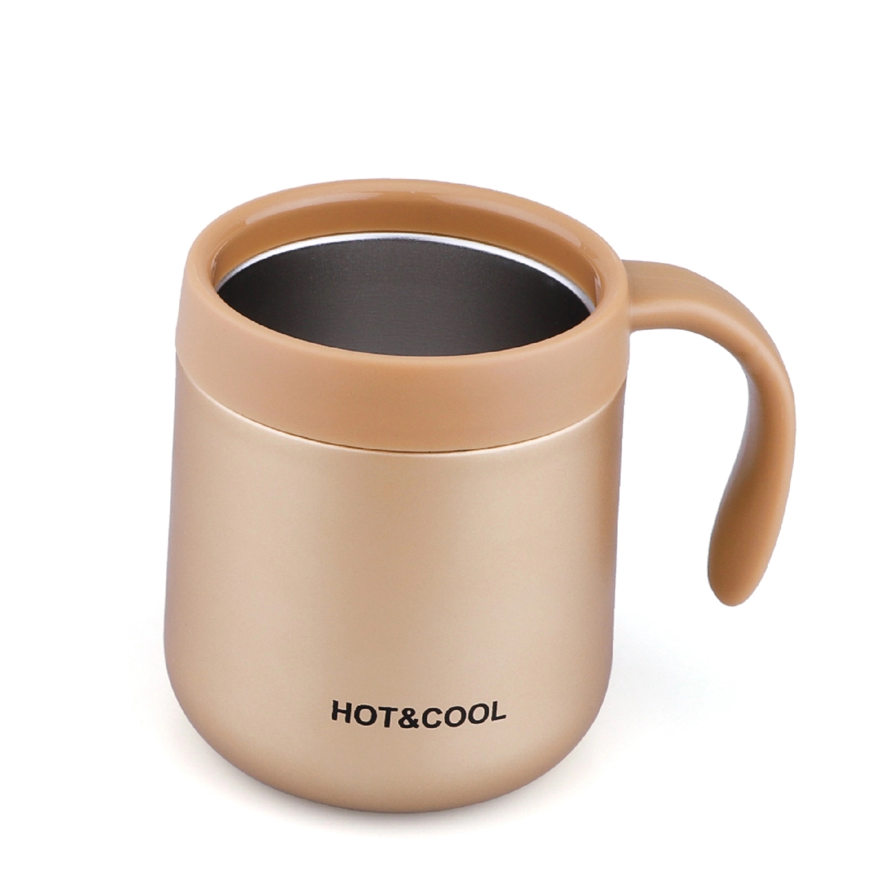 Double Wall Insulated Coffee Cup With Lid & Handle 2