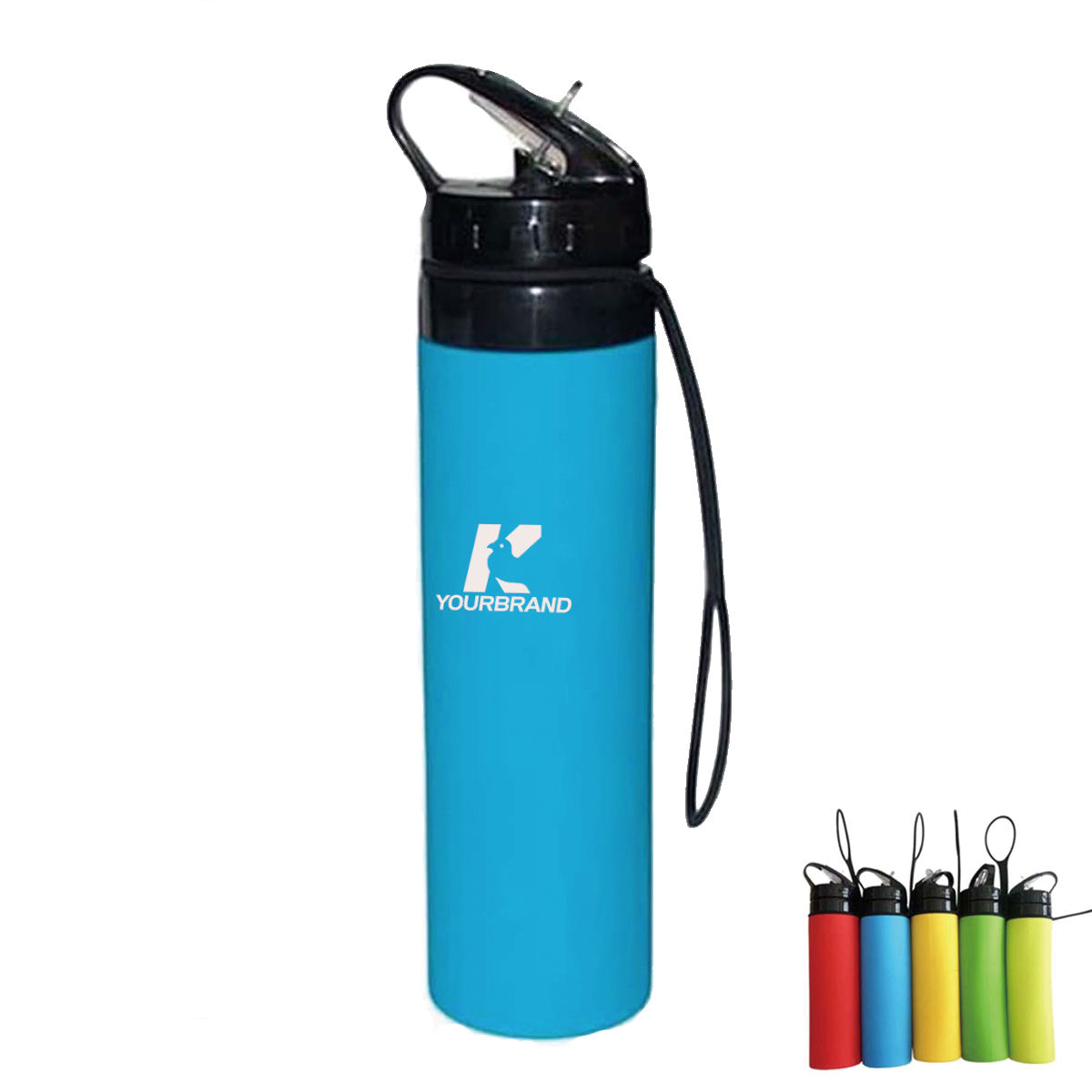 600ml Silicone Drinkware Outdoor Foldable Water Bottle 1