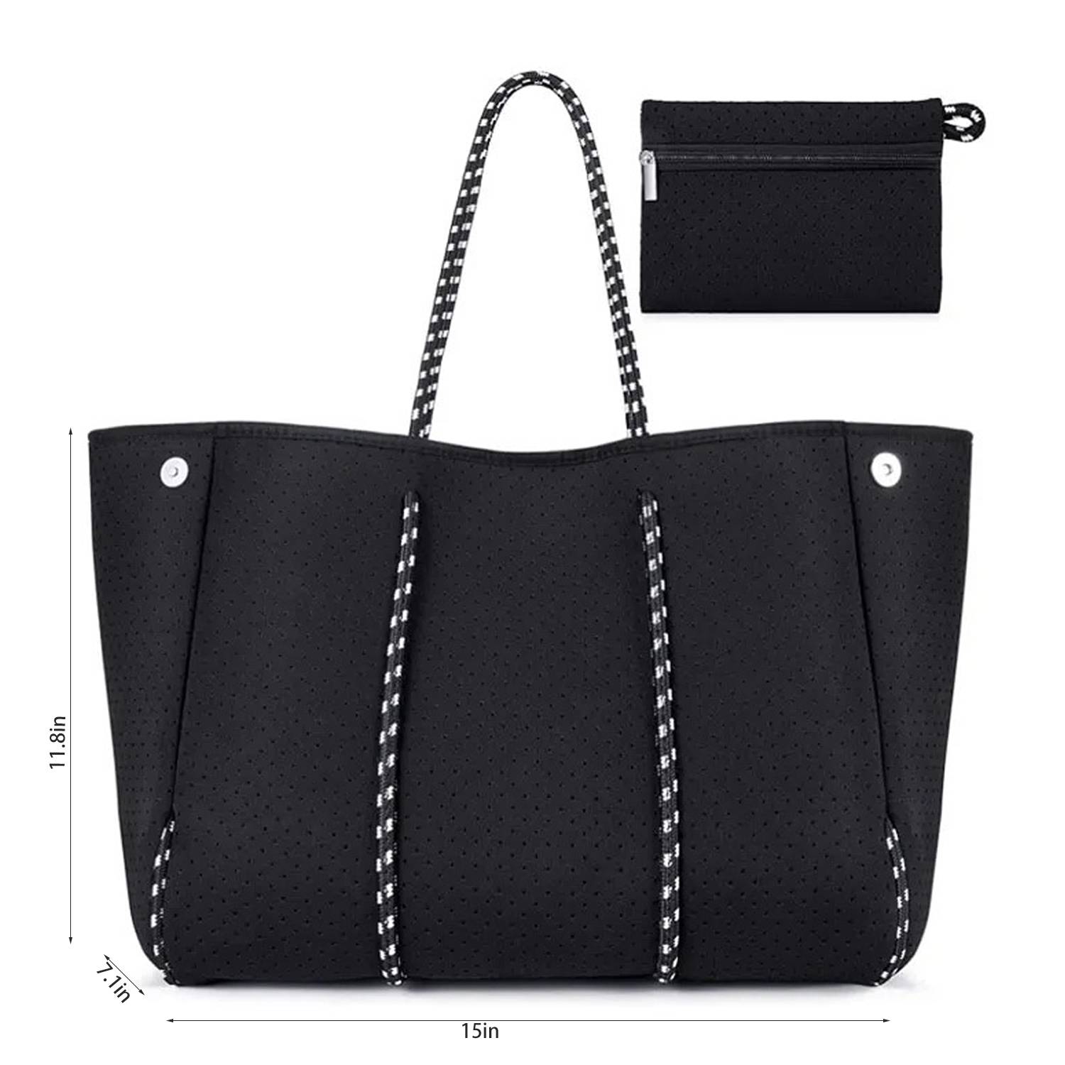 Large Capacity Perforated Neoprene Tote Bag w/ Pouch 1