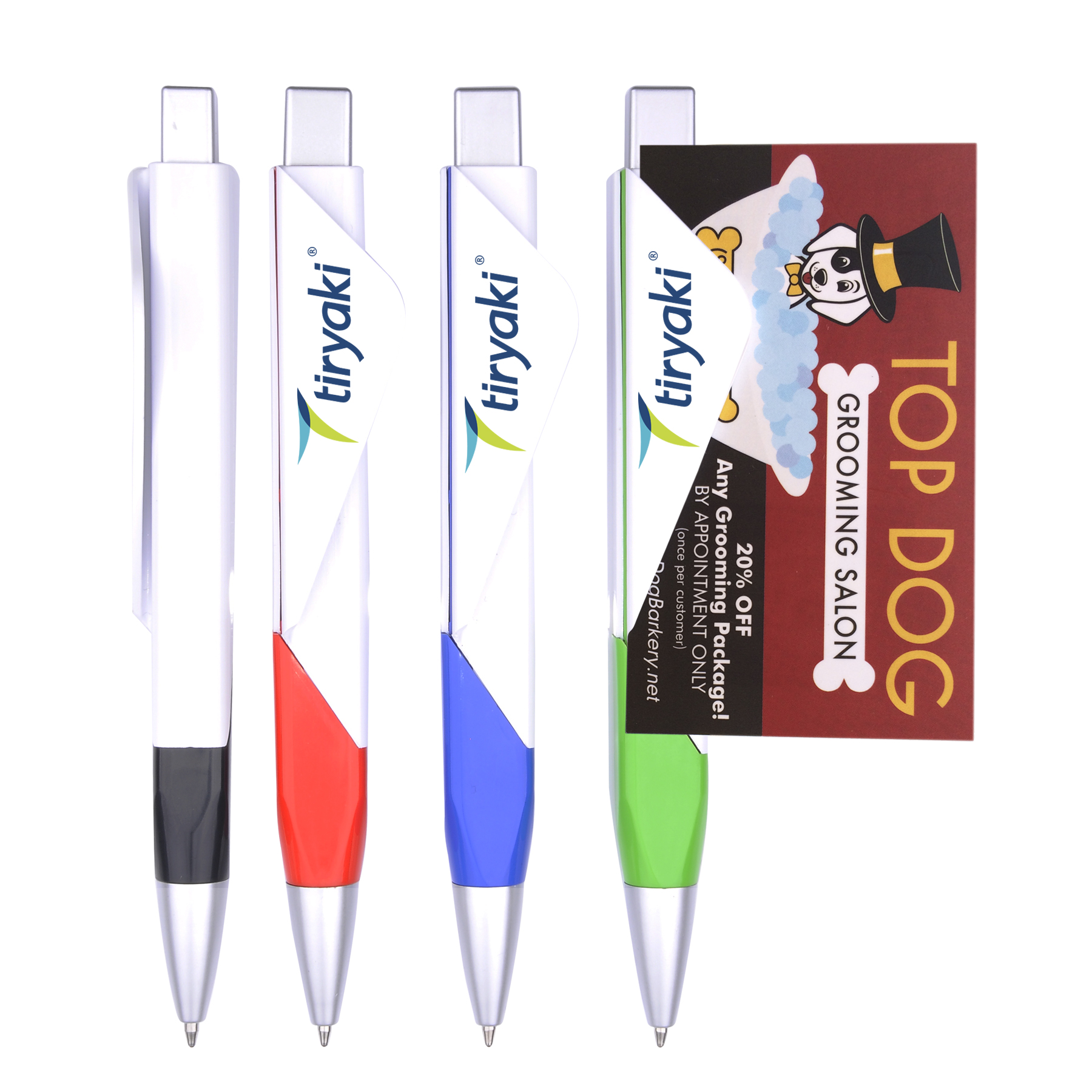 Plastic Pen w/ Business Card Holder 3