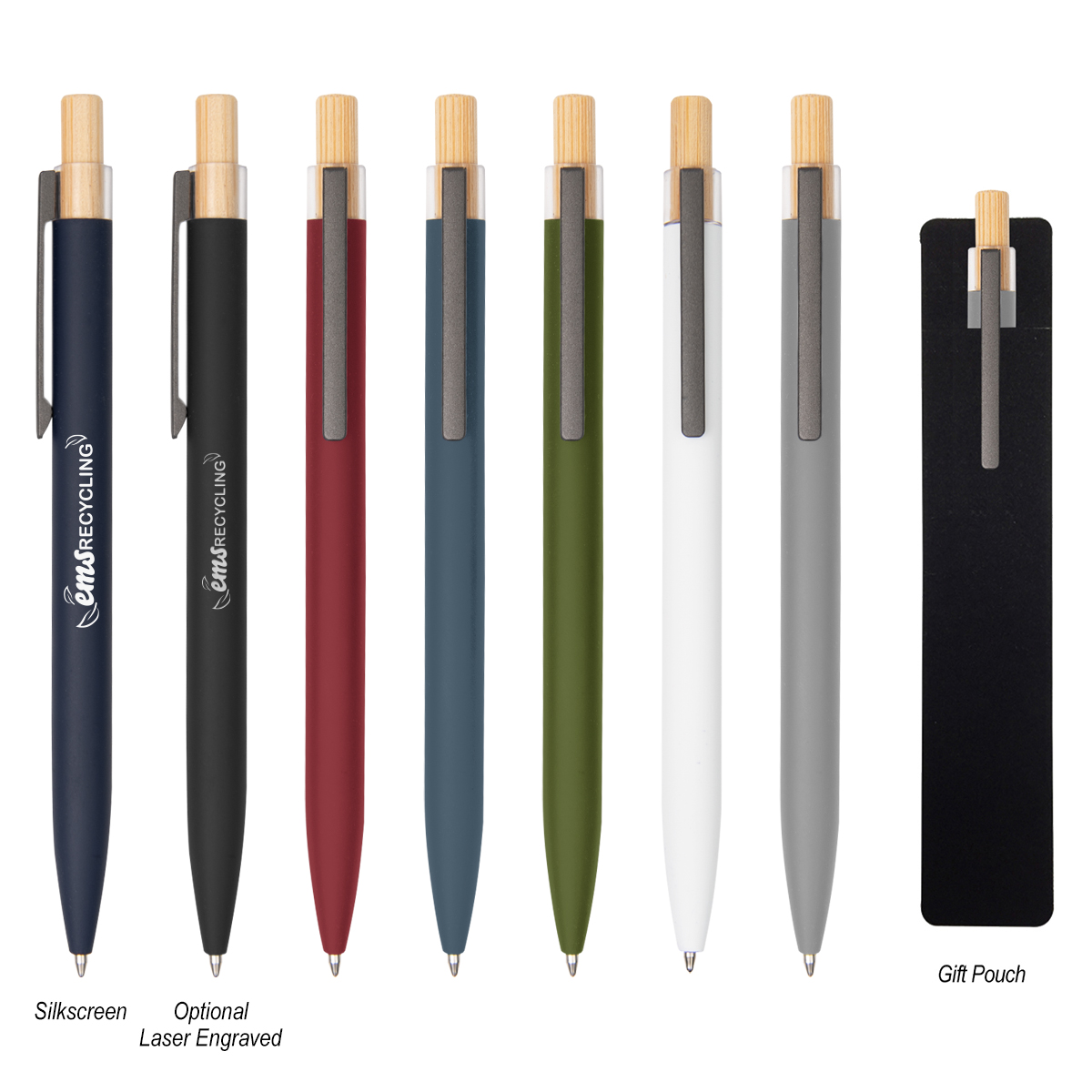 Recycled Aluminum Pen With Bamboo Plunger 16