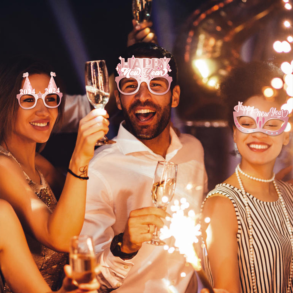 15 3/4" New Year Paper Decorative Glasses 4