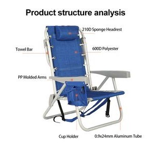 Outdoor Foldable Aluminum Backpack Beach Chair 3