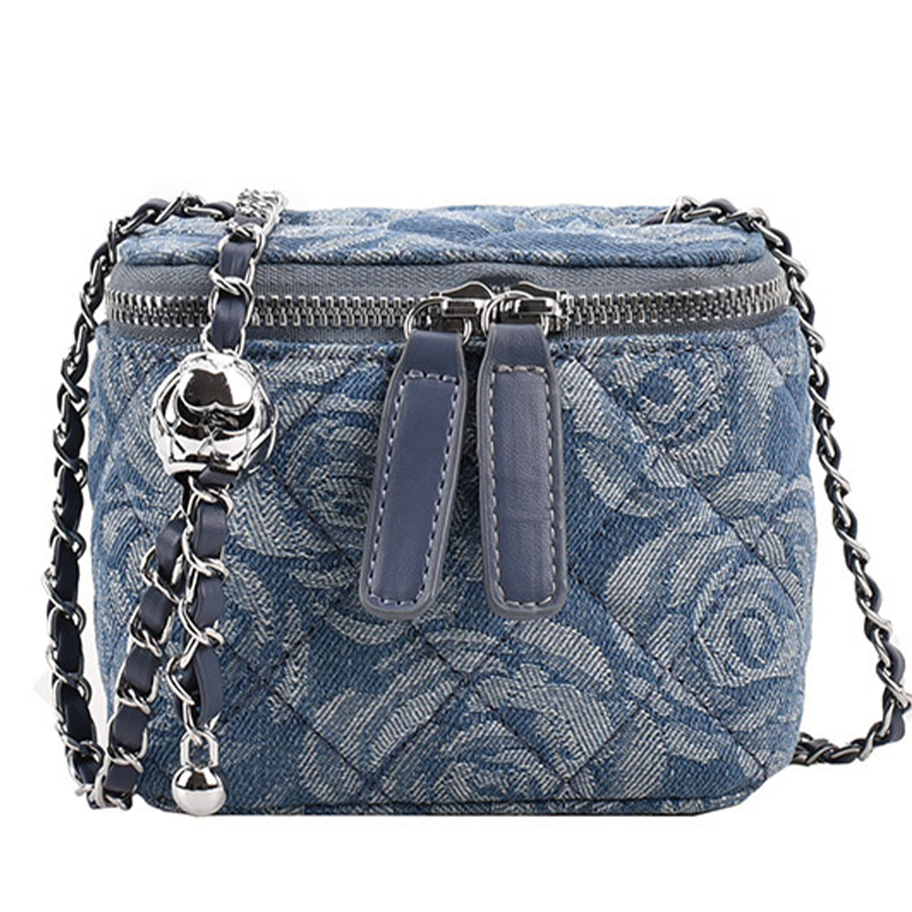Cotton One-shoulder diamond grid bag 4