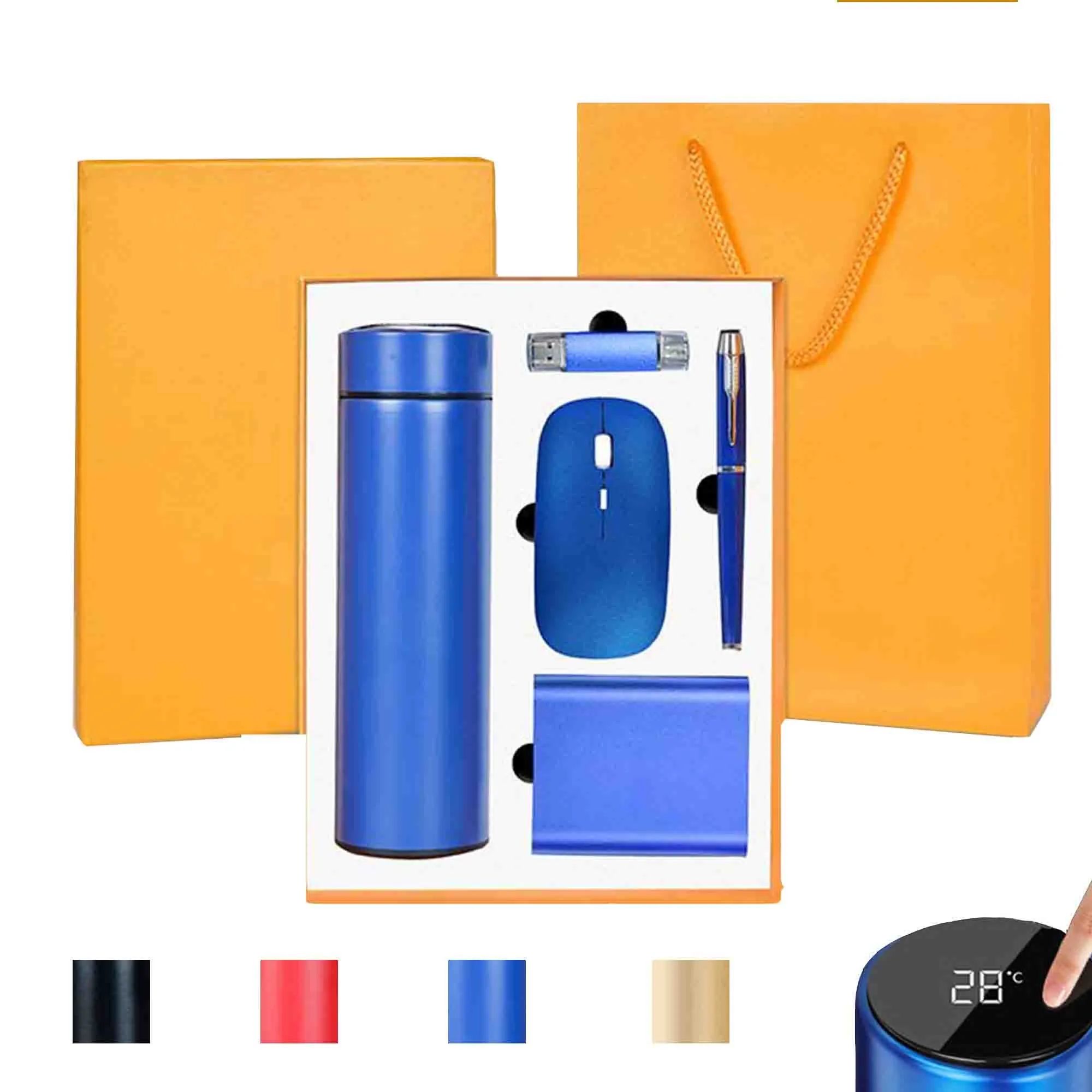 Gift Set Thermos Cup Mouse Pen Power Bank Usb Flash Drive