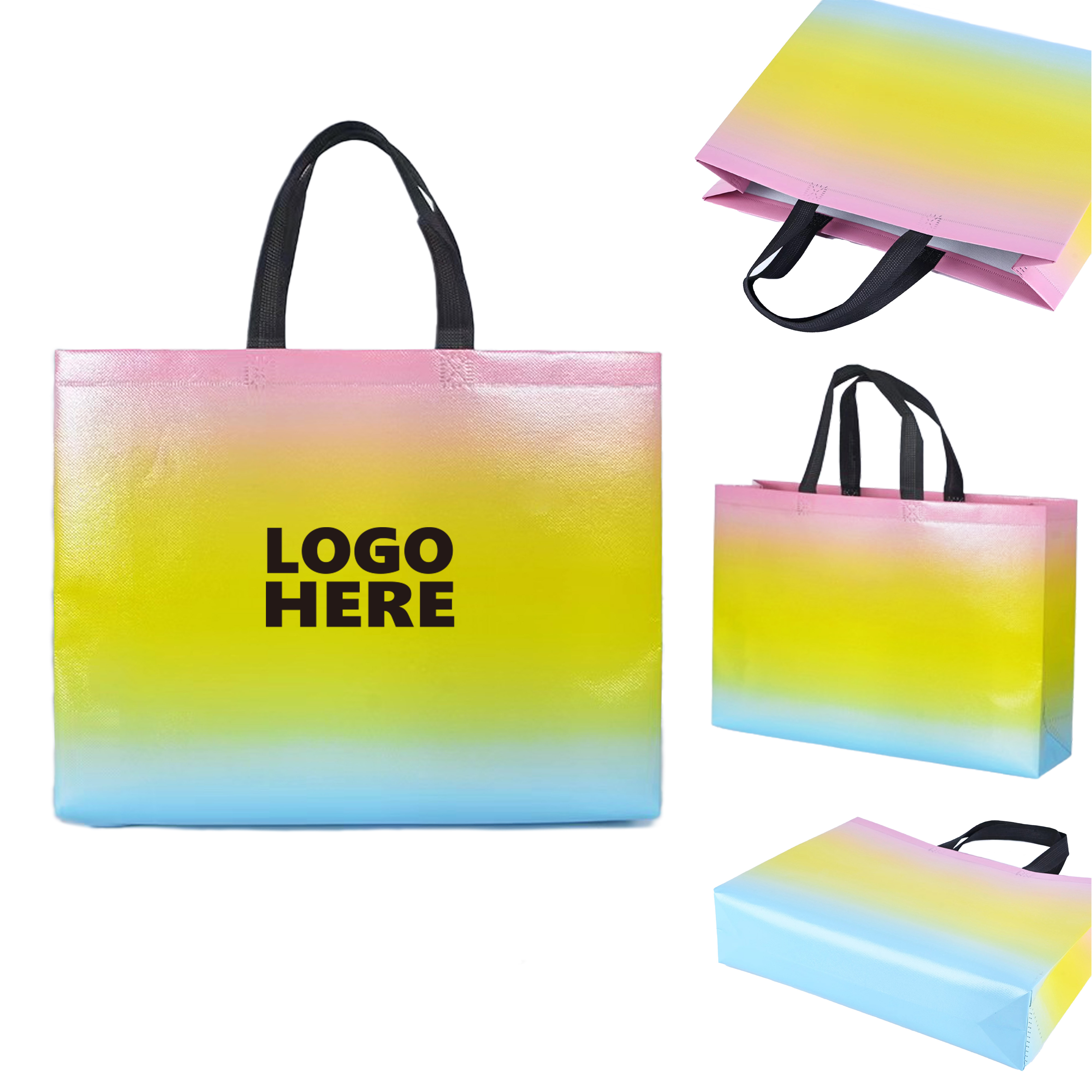 Tri Gradient Color Non-Woven Gift Tote Bag 2