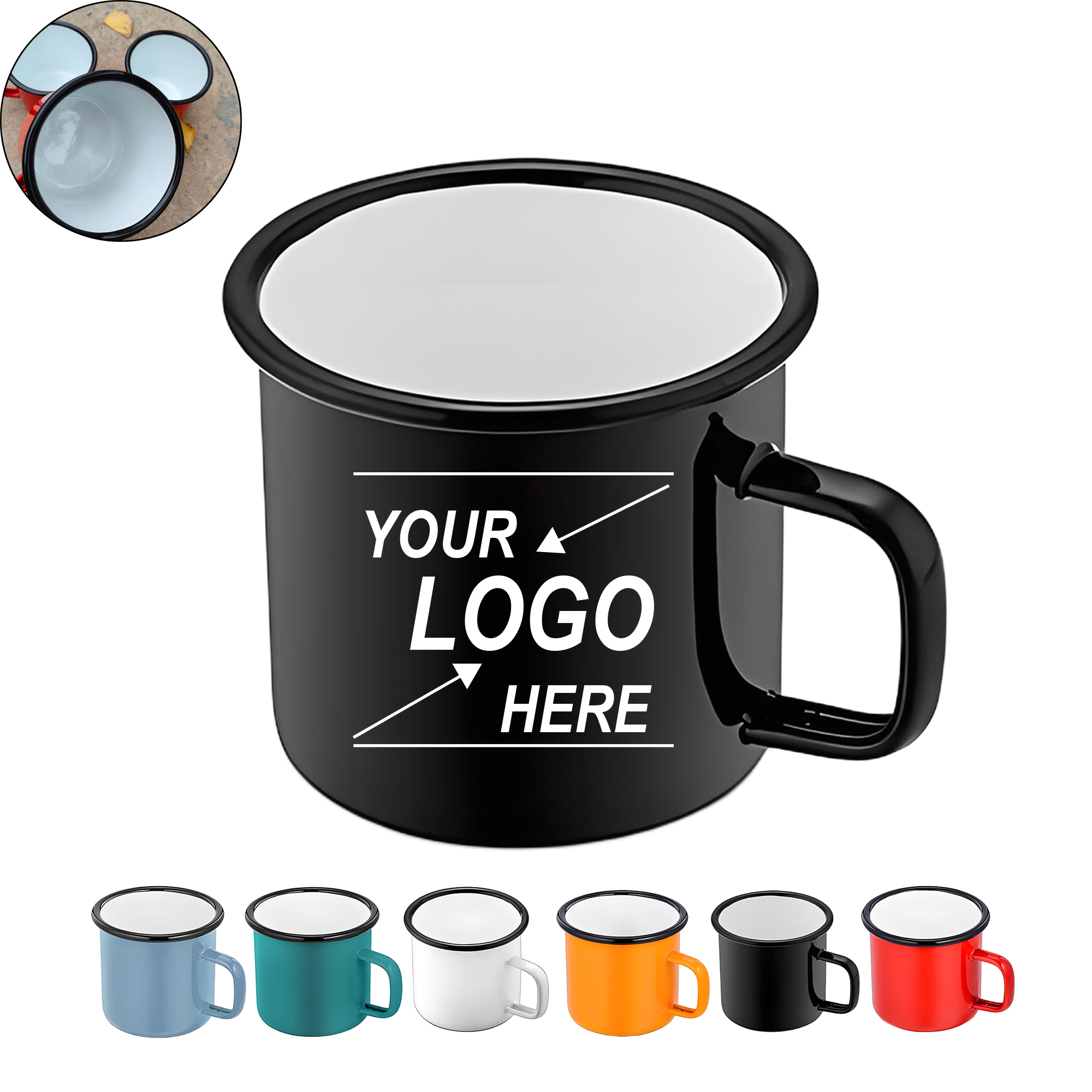 10oz White Ceramic Coffee Mug 5