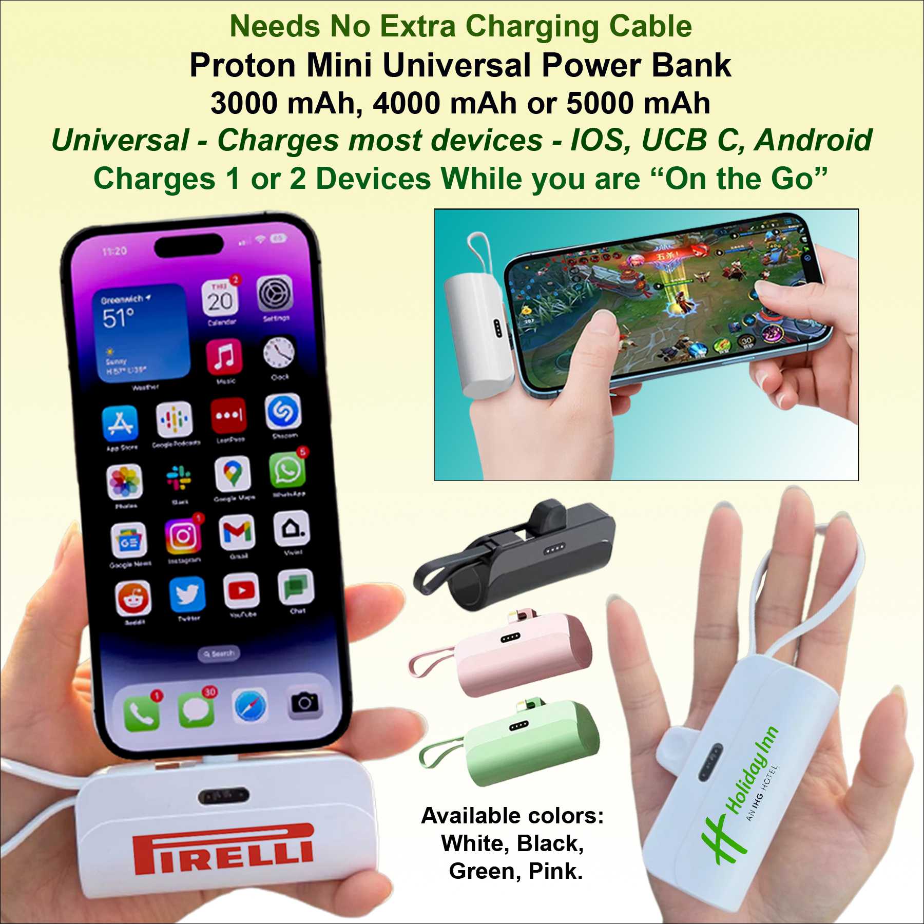 Proton Mini Universal Power Bank, Universal, 4000 mAh