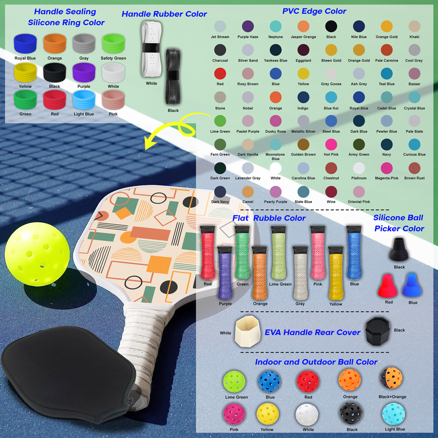 Glass Fiber Pickleball Set w/ SBR Racket Cover Bag
